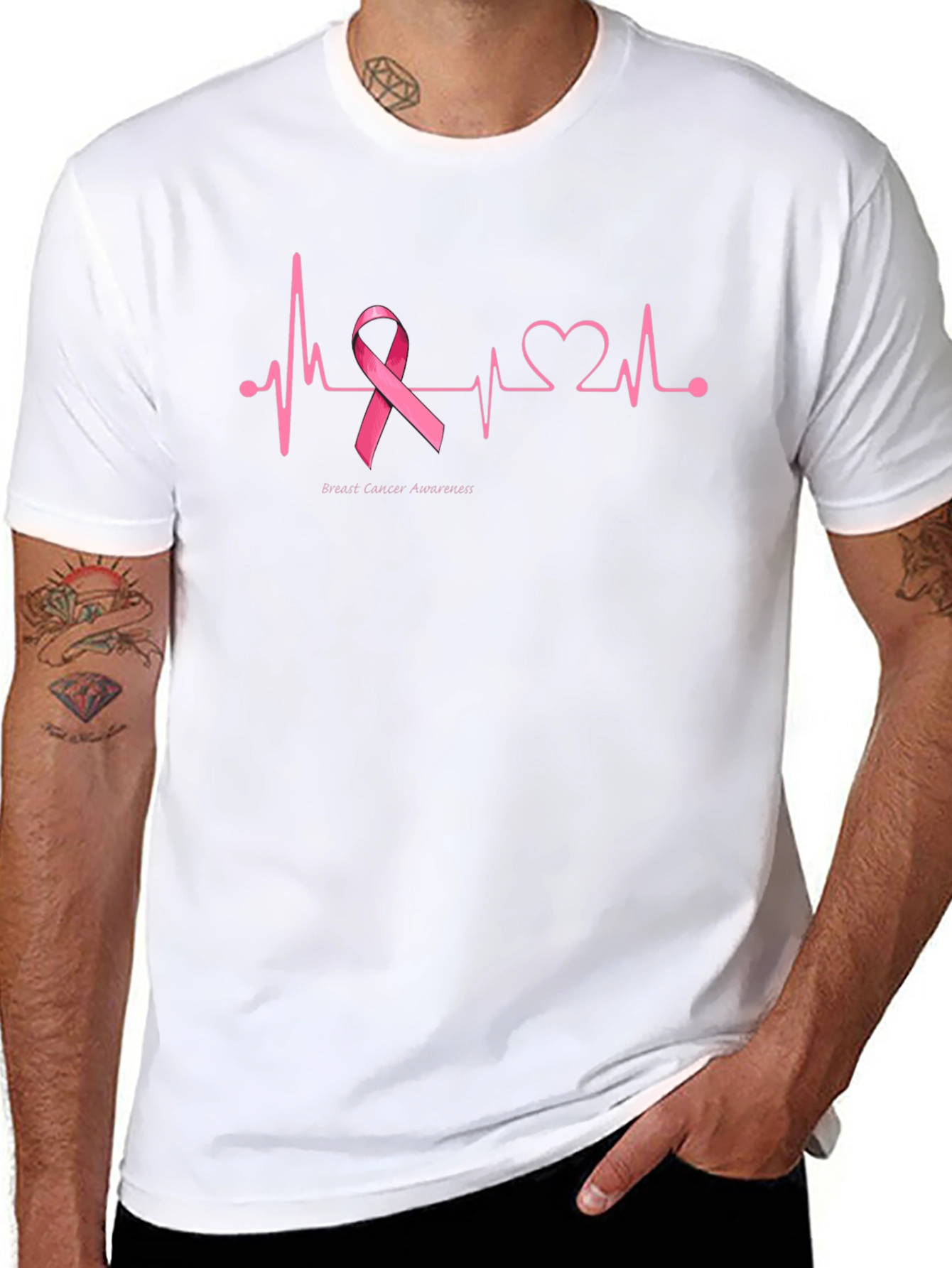 Breast Cancer Awareness Heartbeat T-Shirt