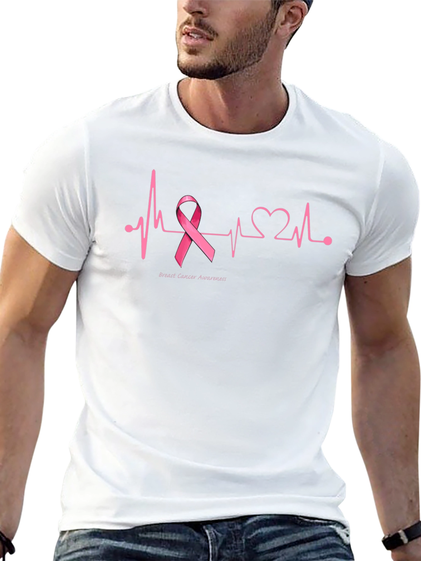 Breast Cancer Awareness Heartbeat T-Shirt