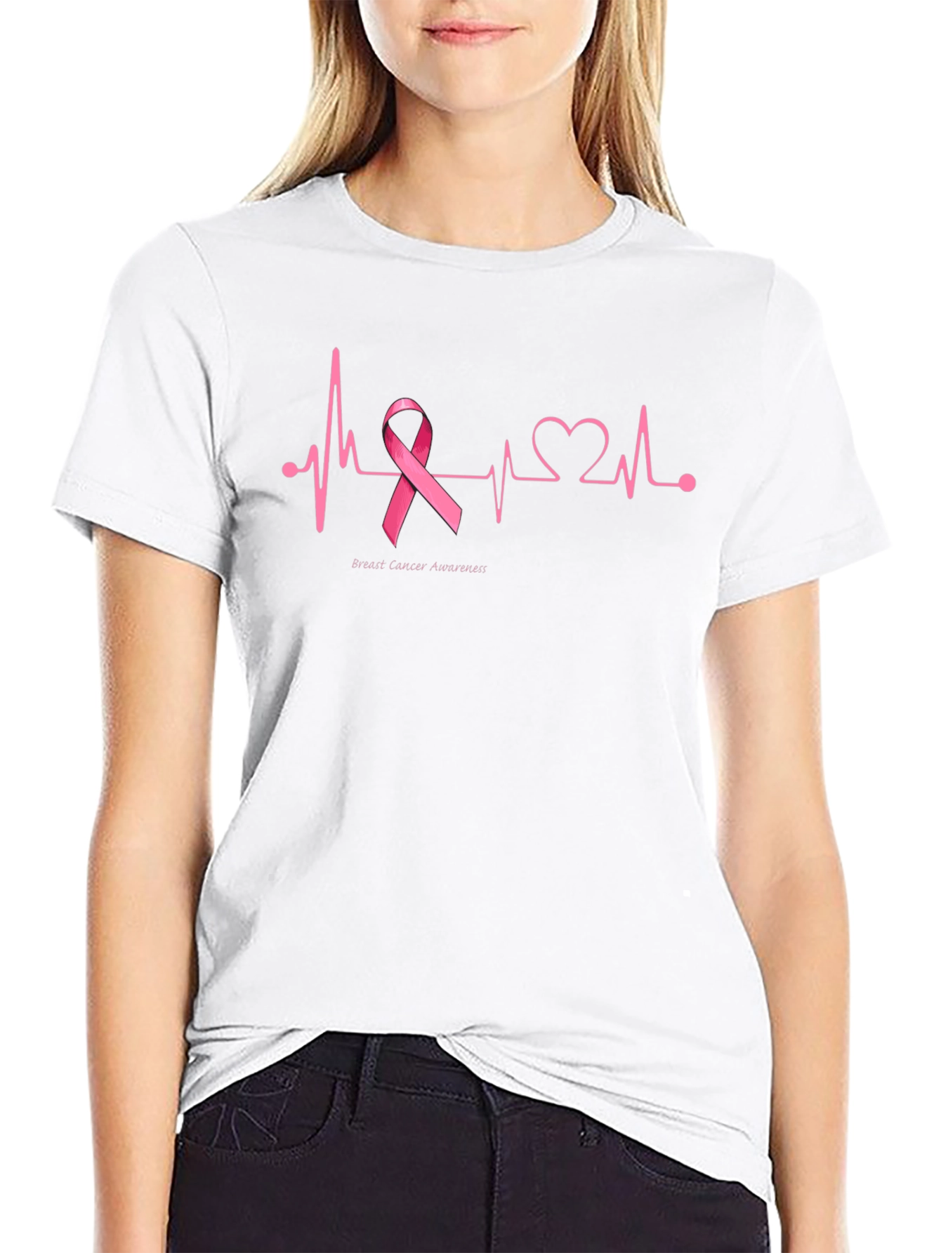 Breast Cancer Awareness Heartbeat T-Shirt