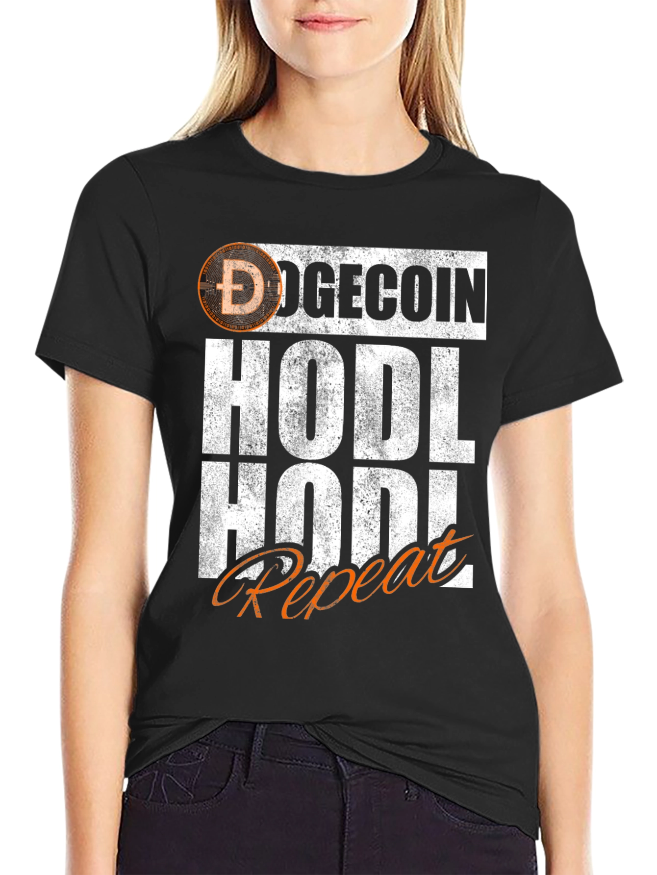 DogeCoin HODL Repeat Graphic T-Shirt