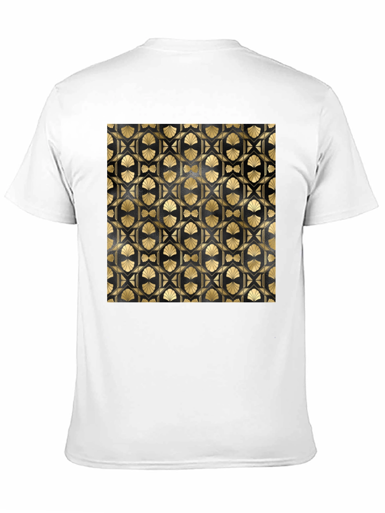 Geometric Art Deco Pattern T-Shirt - Gold on Black