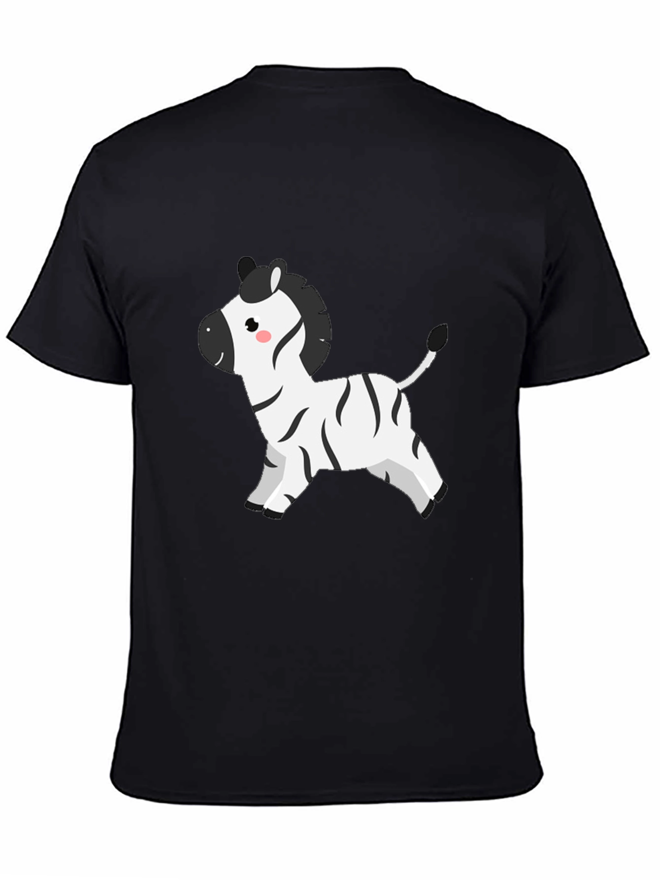 Cute Zebra Graphic Tee - Mens Black T-Shirt