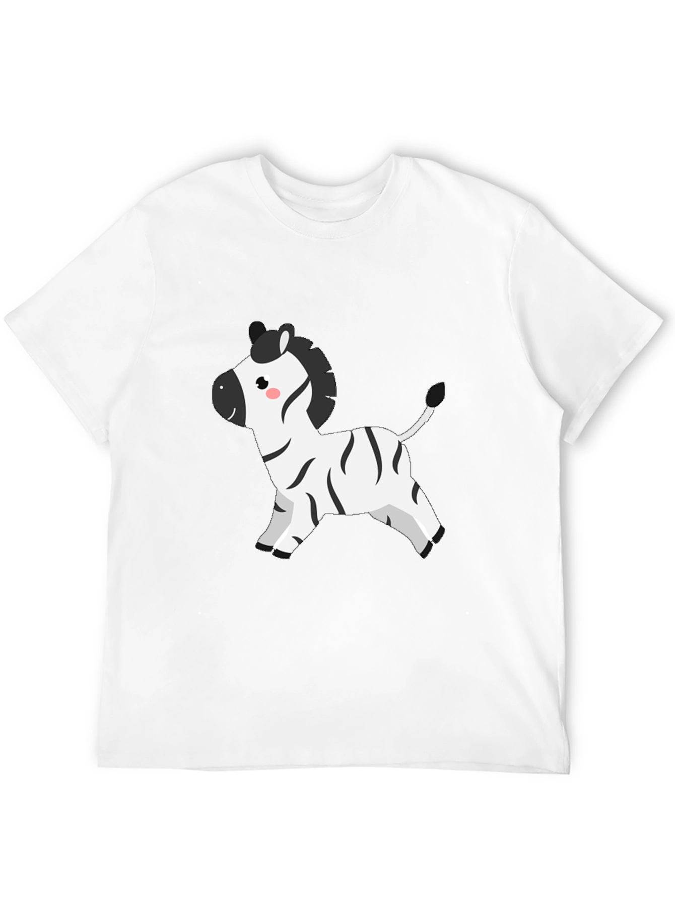Cute Zebra Graphic Tee - Mens Black T-Shirt