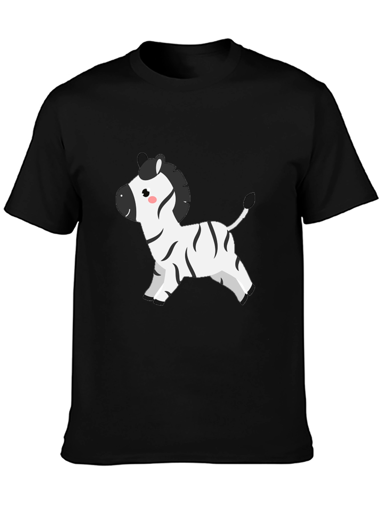 Cute Zebra Graphic Tee - Mens Black T-Shirt