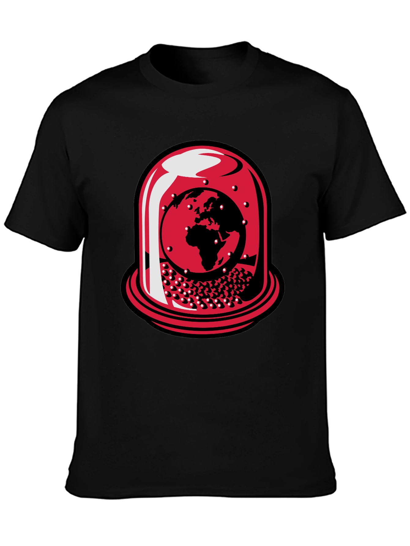 World Globe Under Glass Black Tee
