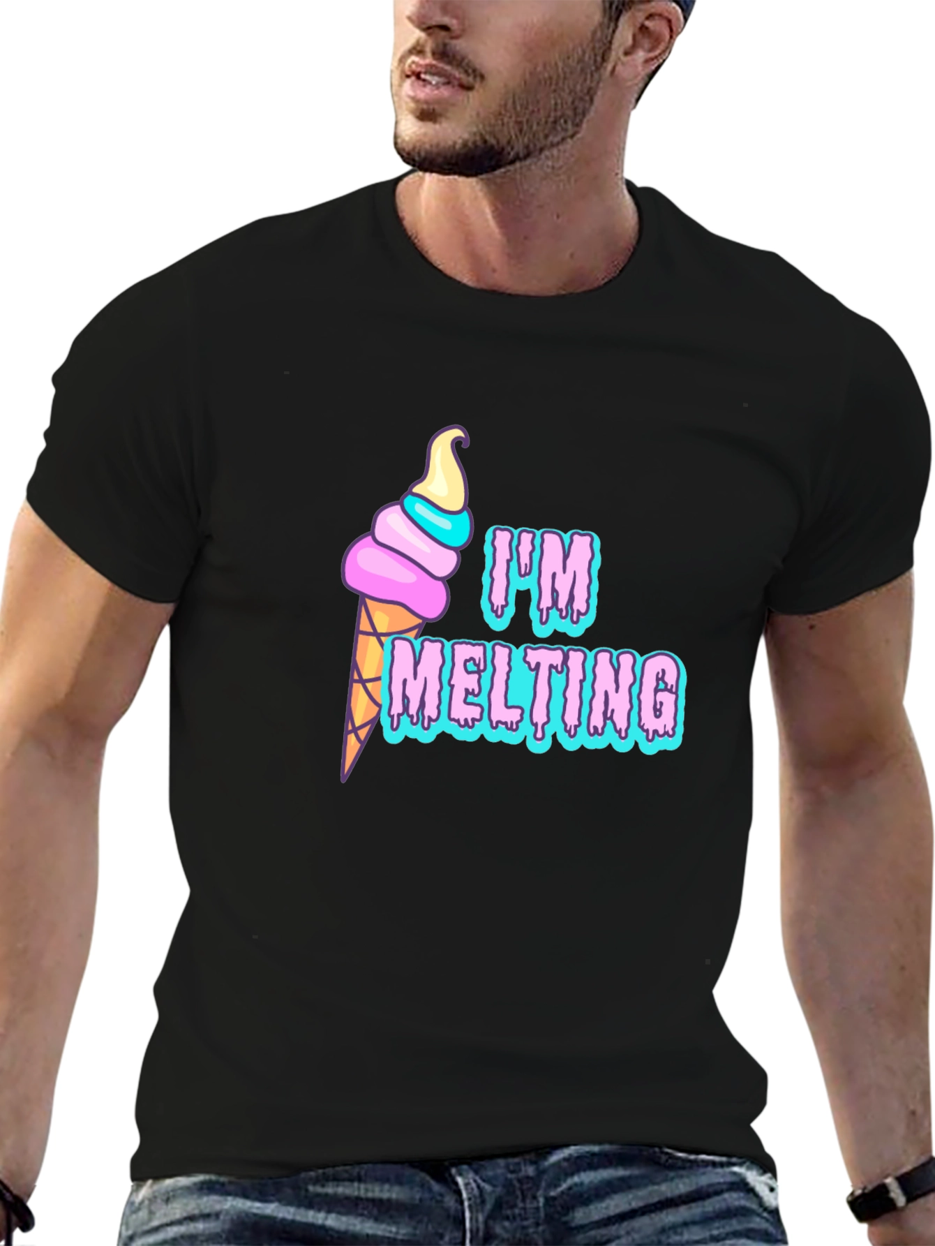 Im Melting Graphic T-Shirt - Black Tee
