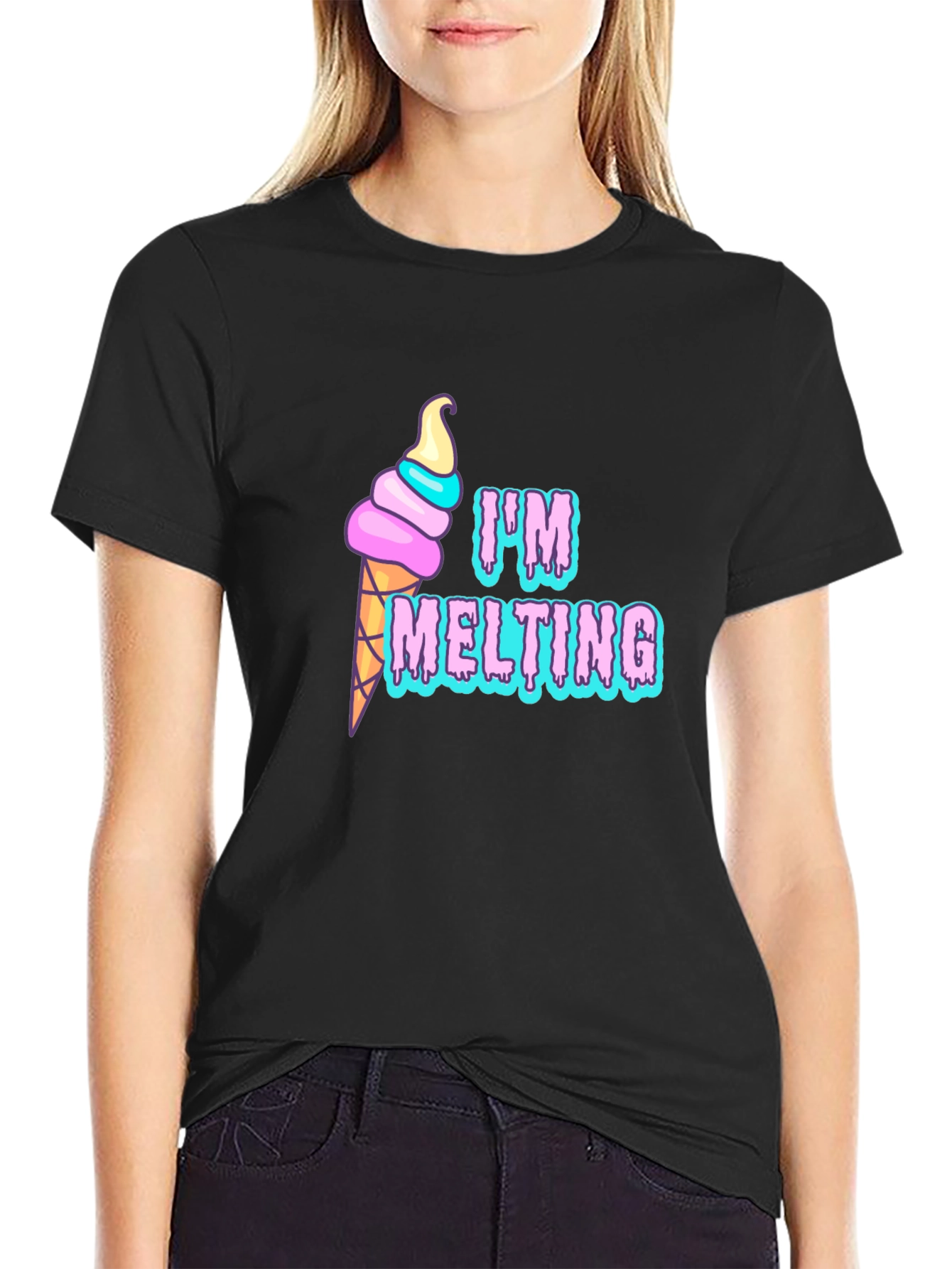 Im Melting Graphic T-Shirt - Black Tee