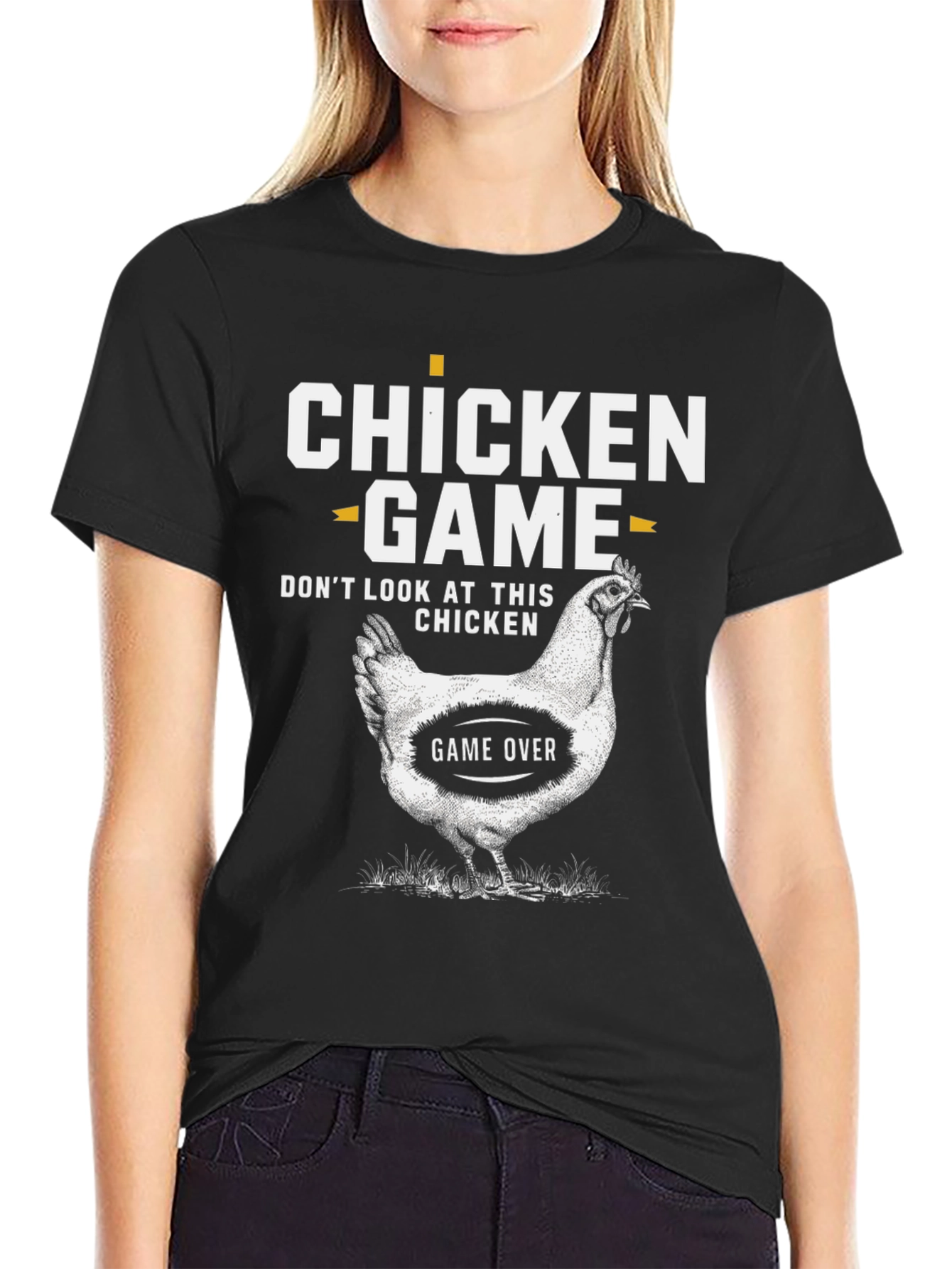 Chicken Game T-Shirt - Dont Look at This Chicken!