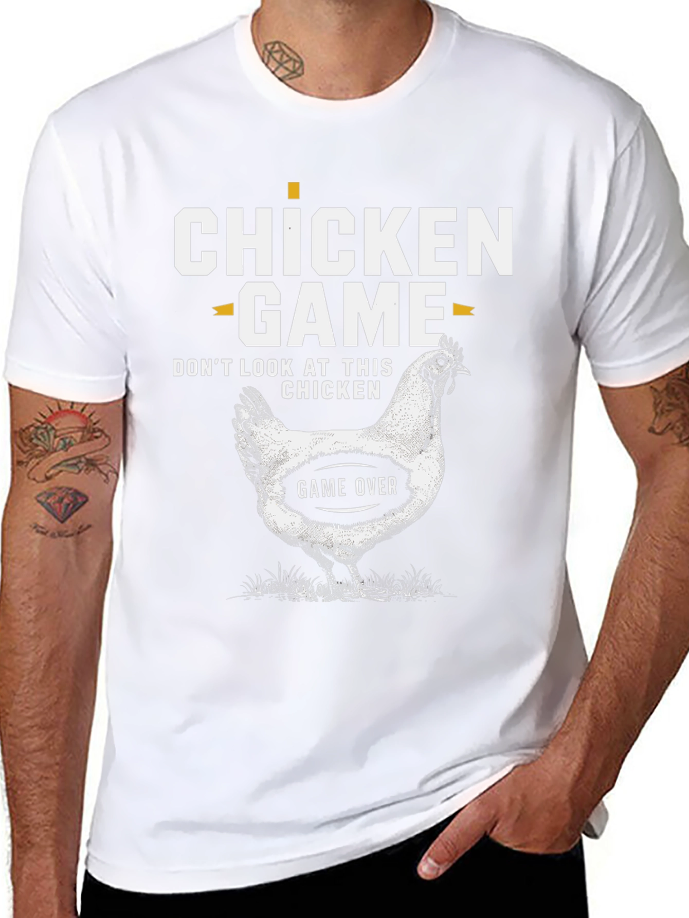 Chicken Game T-Shirt - Dont Look at This Chicken!