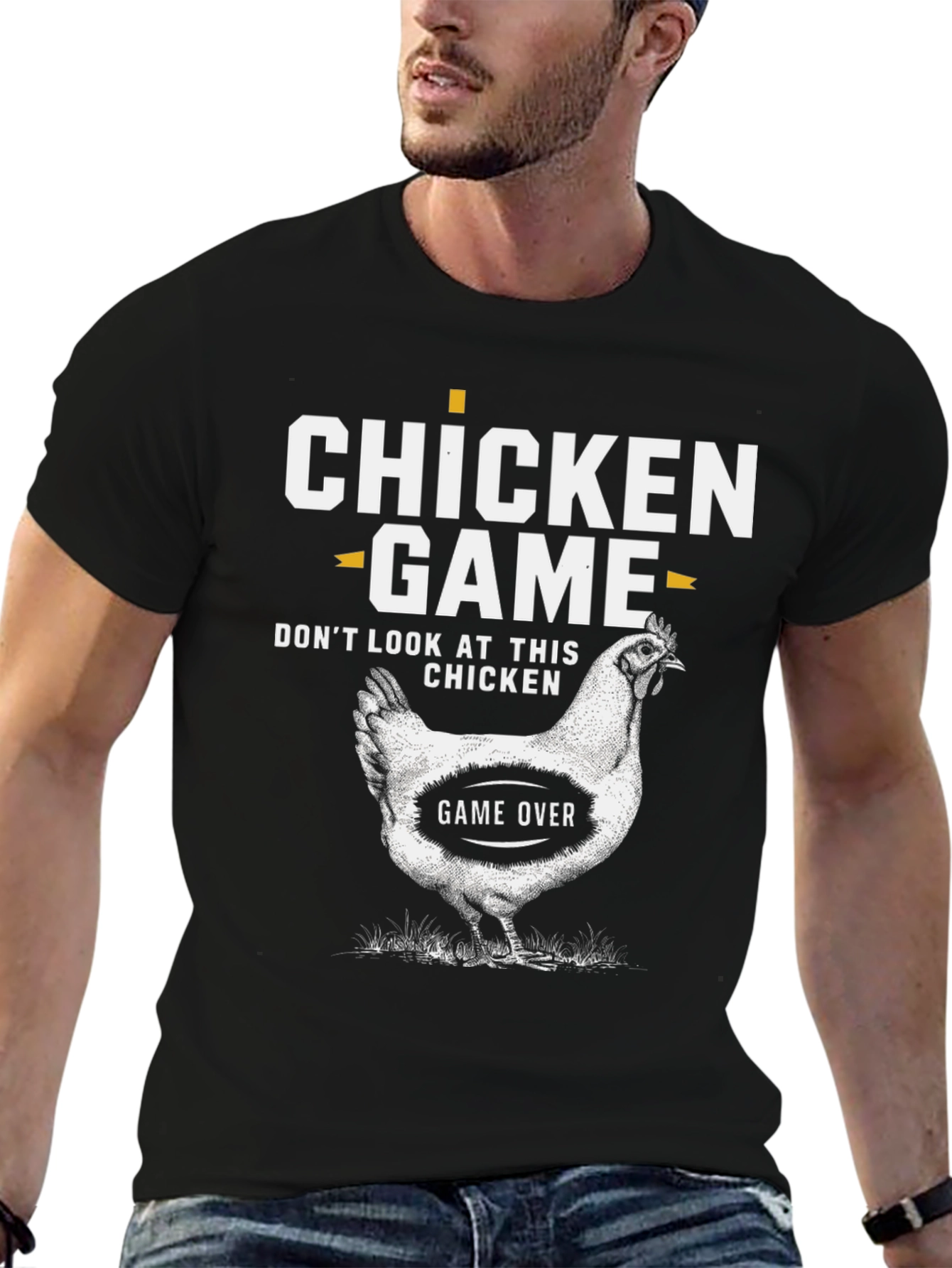 Chicken Game T-Shirt - Dont Look at This Chicken!