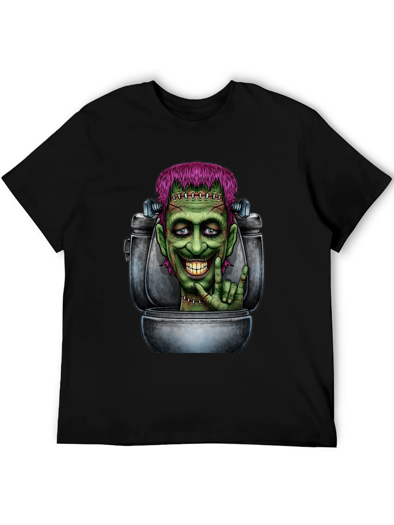 Frankensteins Monster Toilet Humor Graphic Tee
