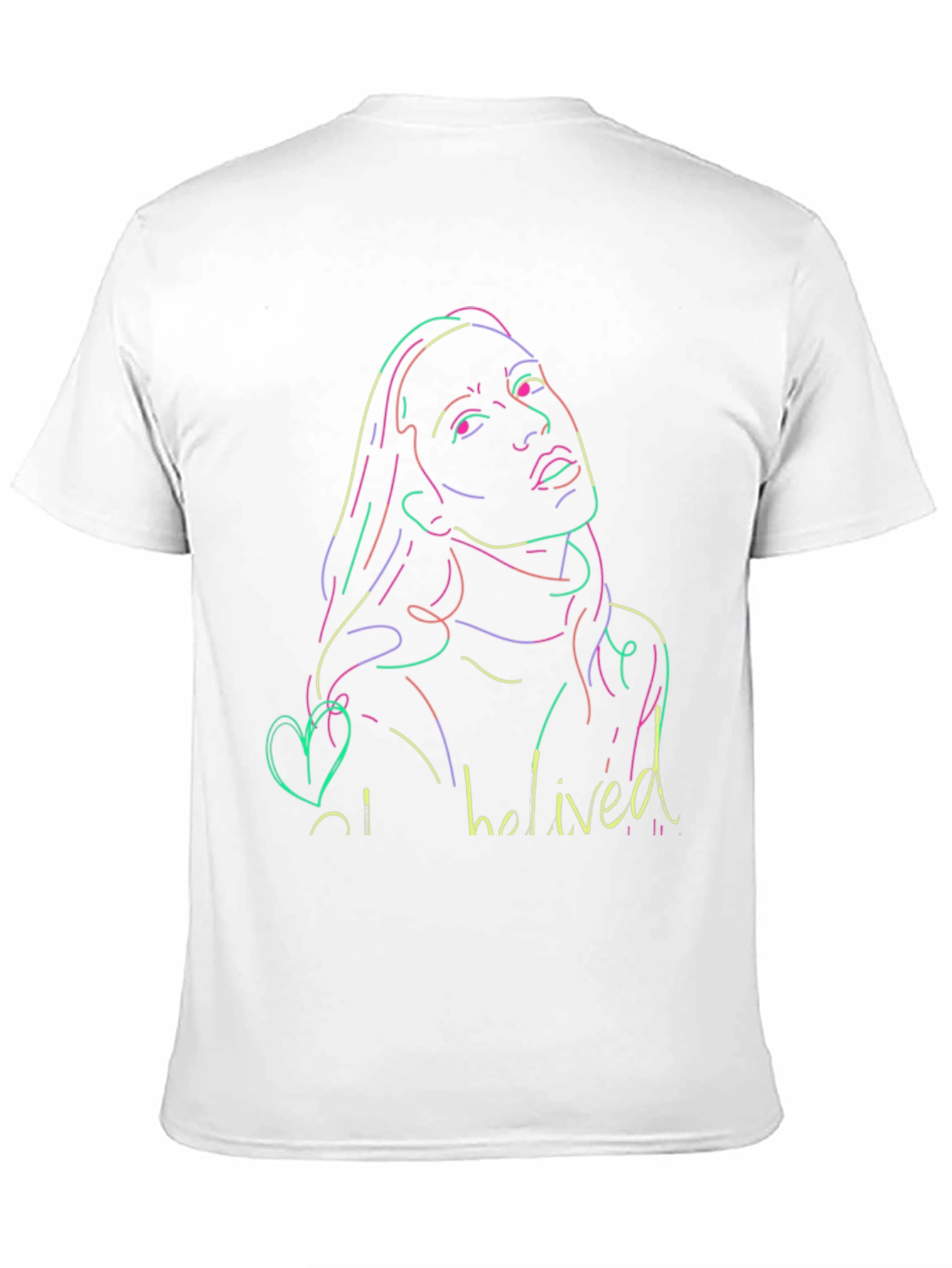 Neon Portrait Black T-Shirt - Casual Style
