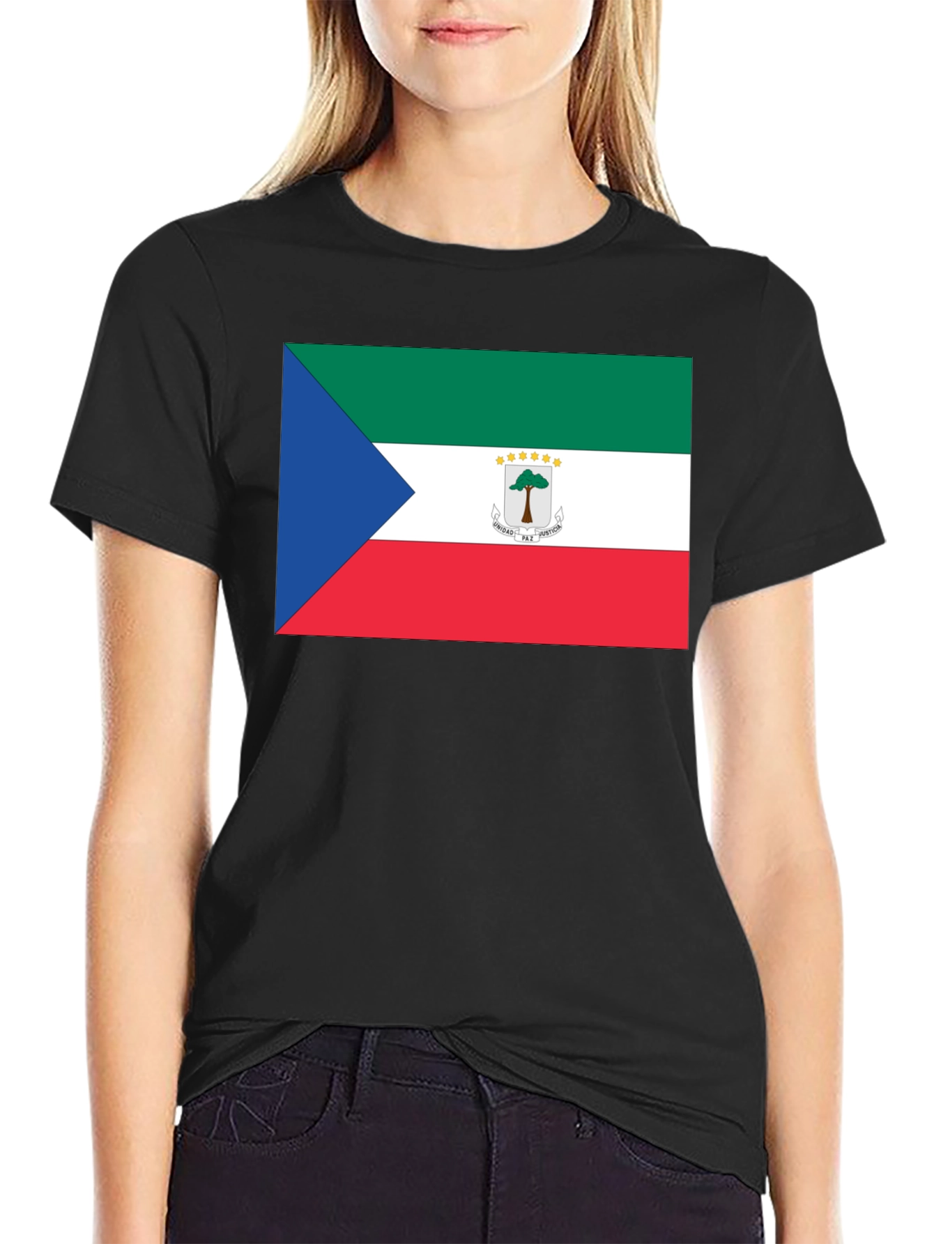 Equatorial Guinea Flag Black T-Shirt