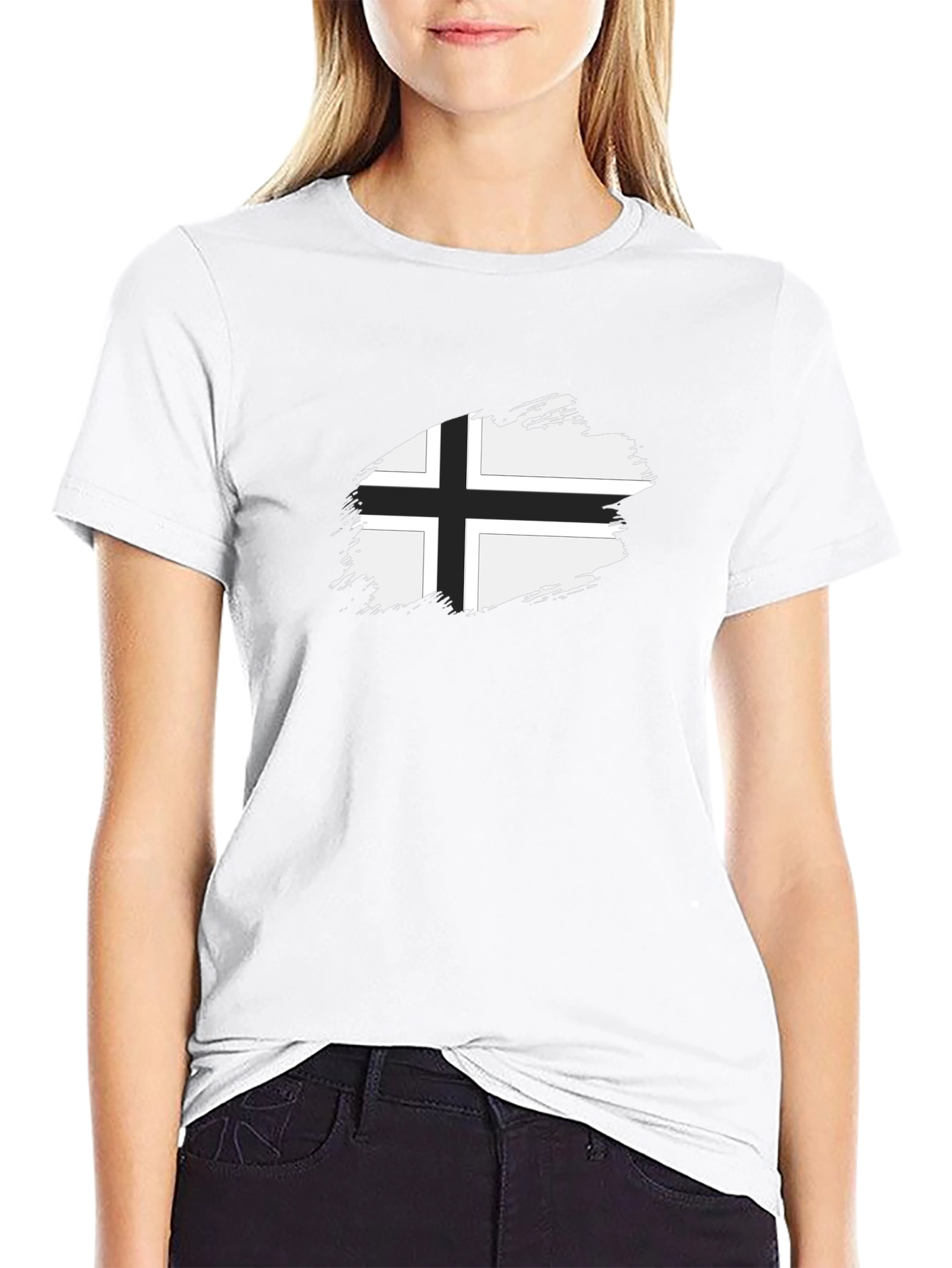 Nordic Cross Graphic Tee - Black Casual Shirt