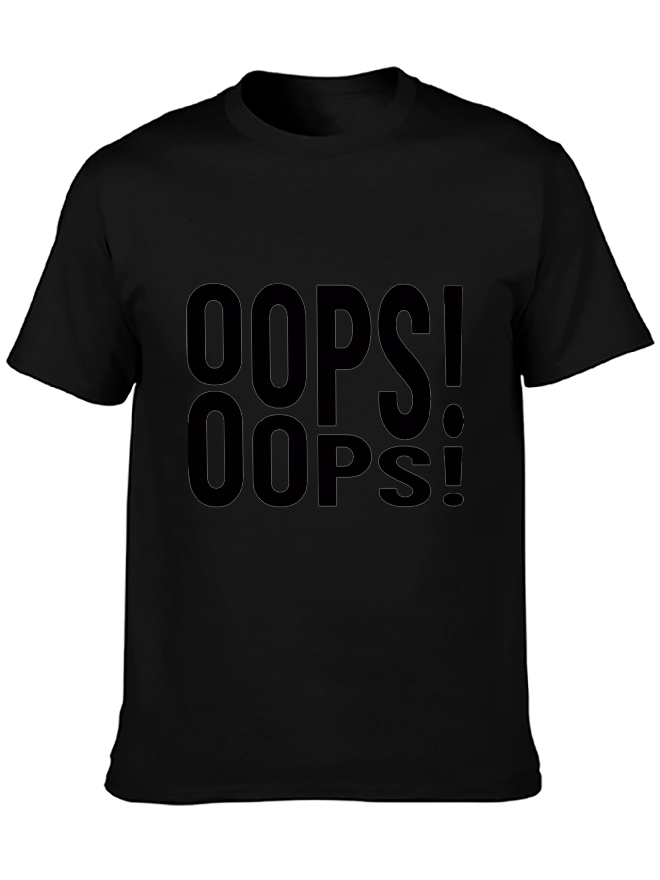 Oops! Graphic Print Black T-Shirt