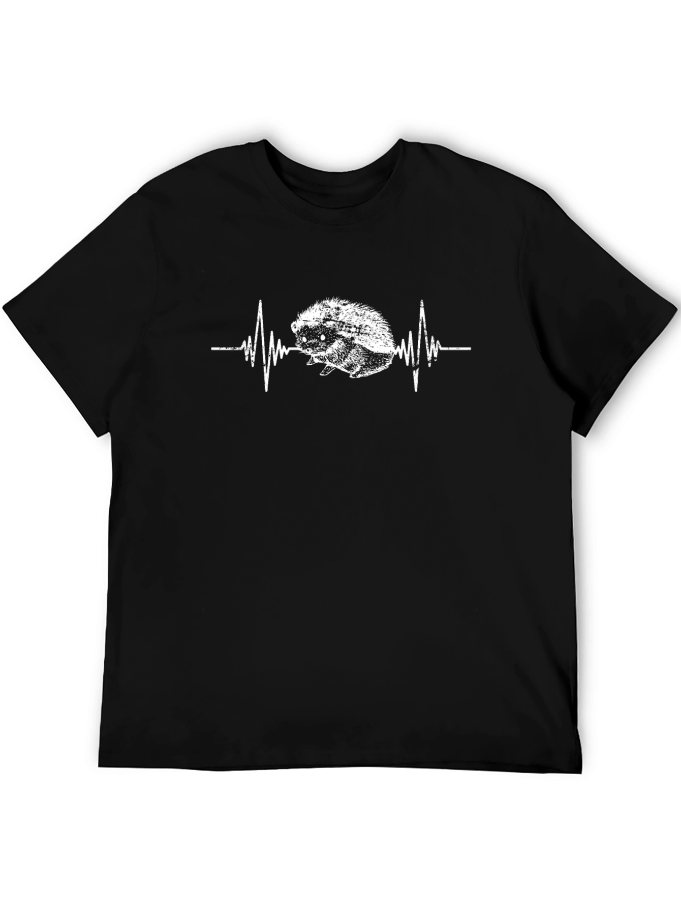 Hedgehog Heartbeat Black T-Shirt