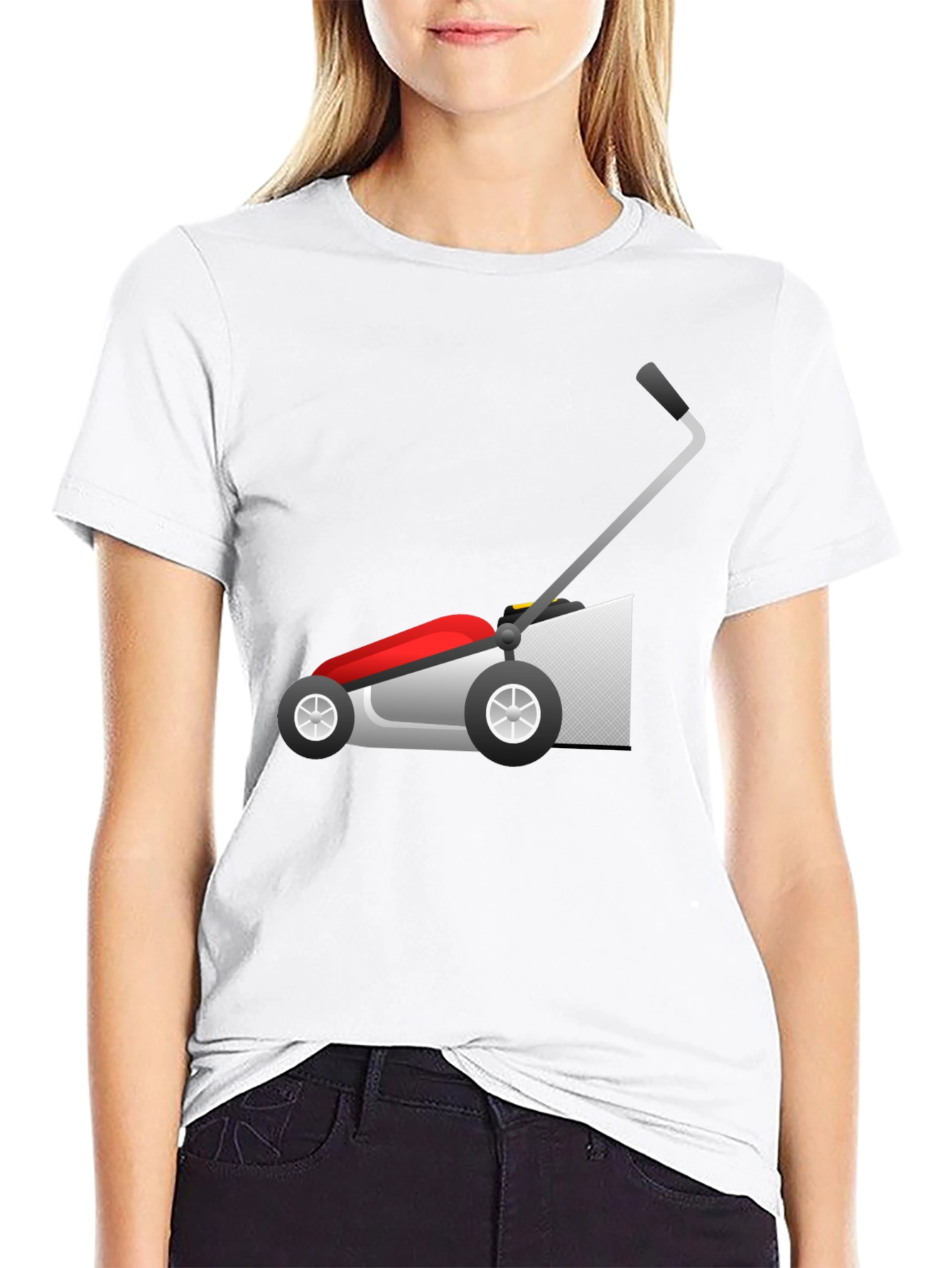 Lawn Mower Graphic Tee - Black Cotton Blend Shirt