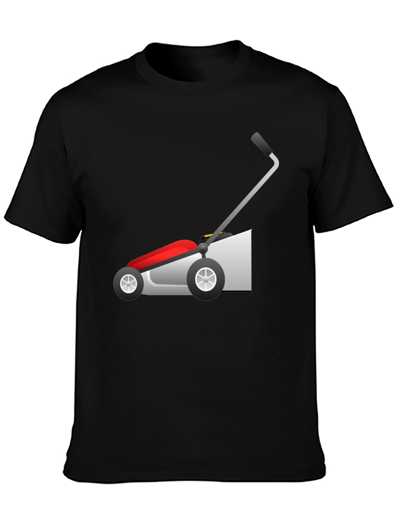 Lawn Mower Graphic Tee - Black Cotton Blend Shirt