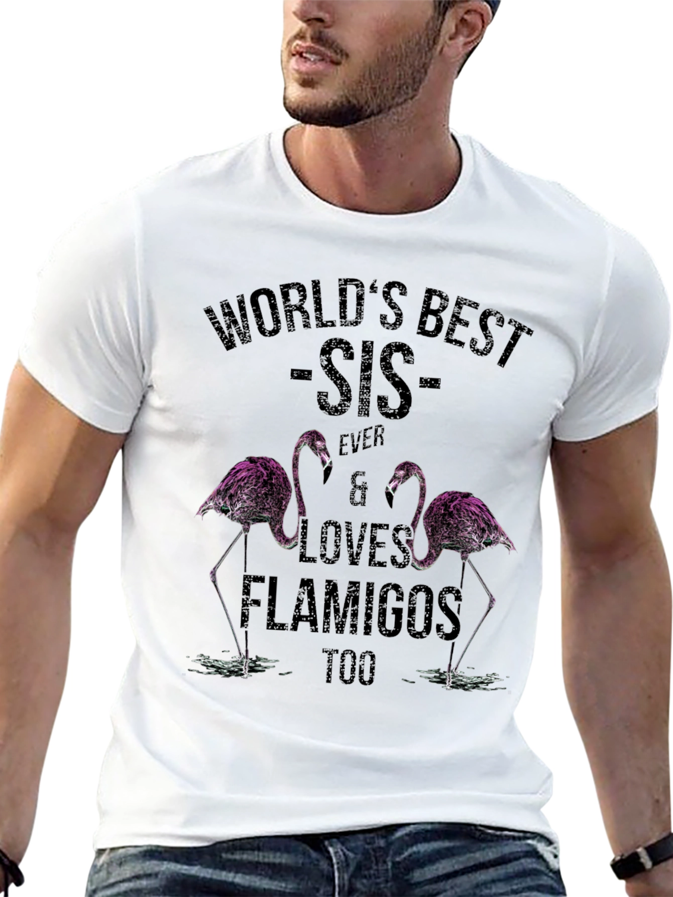 Worlds Best Sis Flamingo T-Shirt
