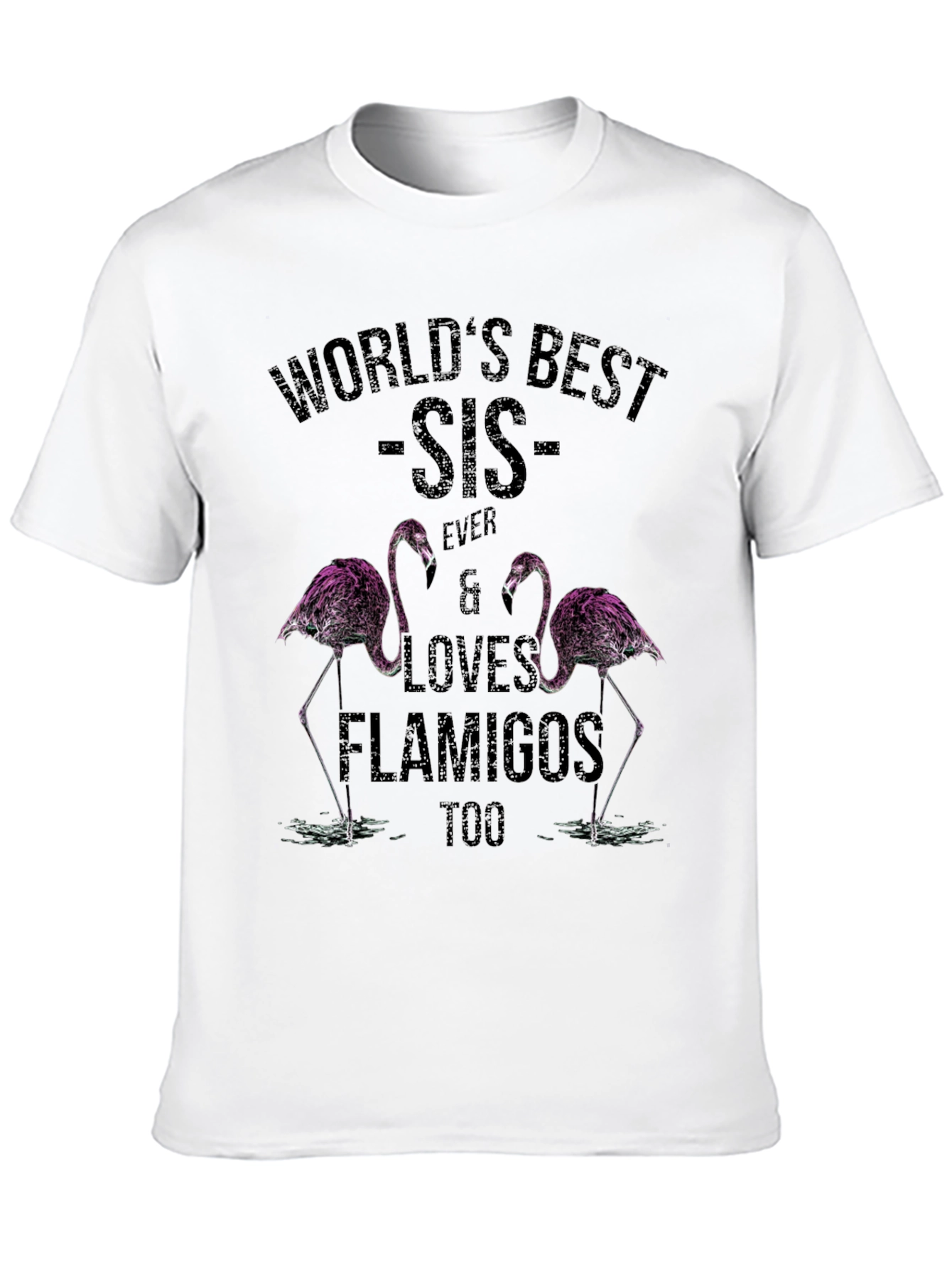 Worlds Best Sis Flamingo T-Shirt
