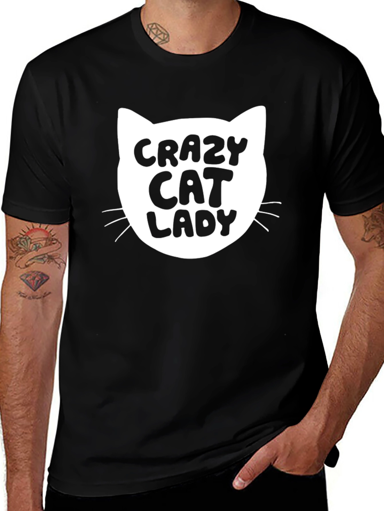 Crazy Cat Lady T-Shirt - Black Cotton Tee