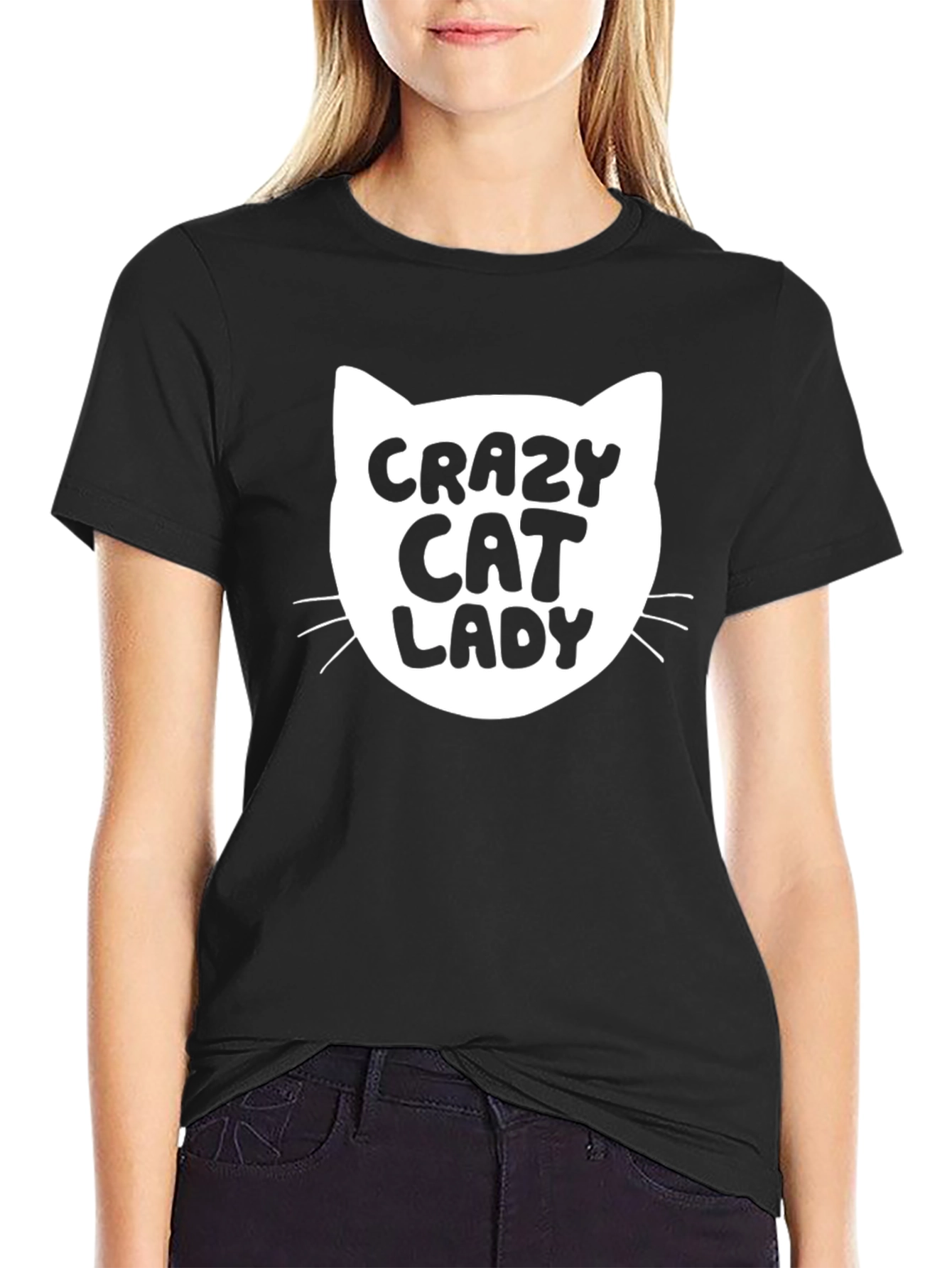 Crazy Cat Lady T-Shirt - Black Cotton Tee