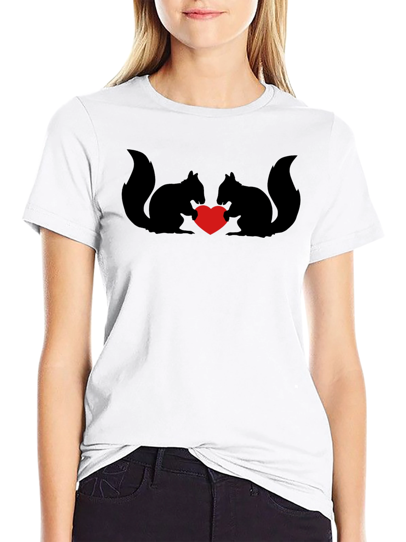 Squirrel Love T-Shirt - Cute Heart Design