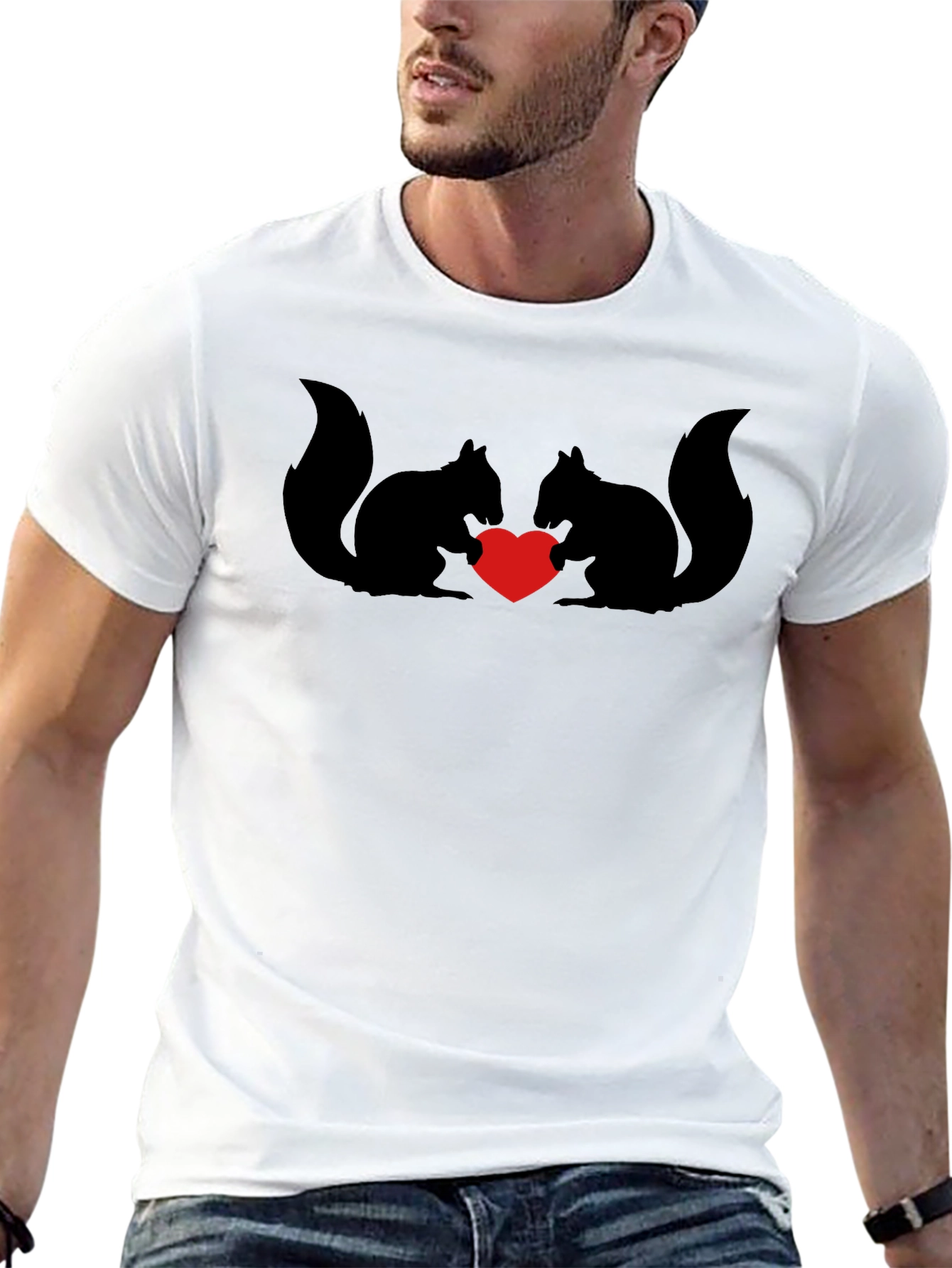 Squirrel Love T-Shirt - Cute Heart Design