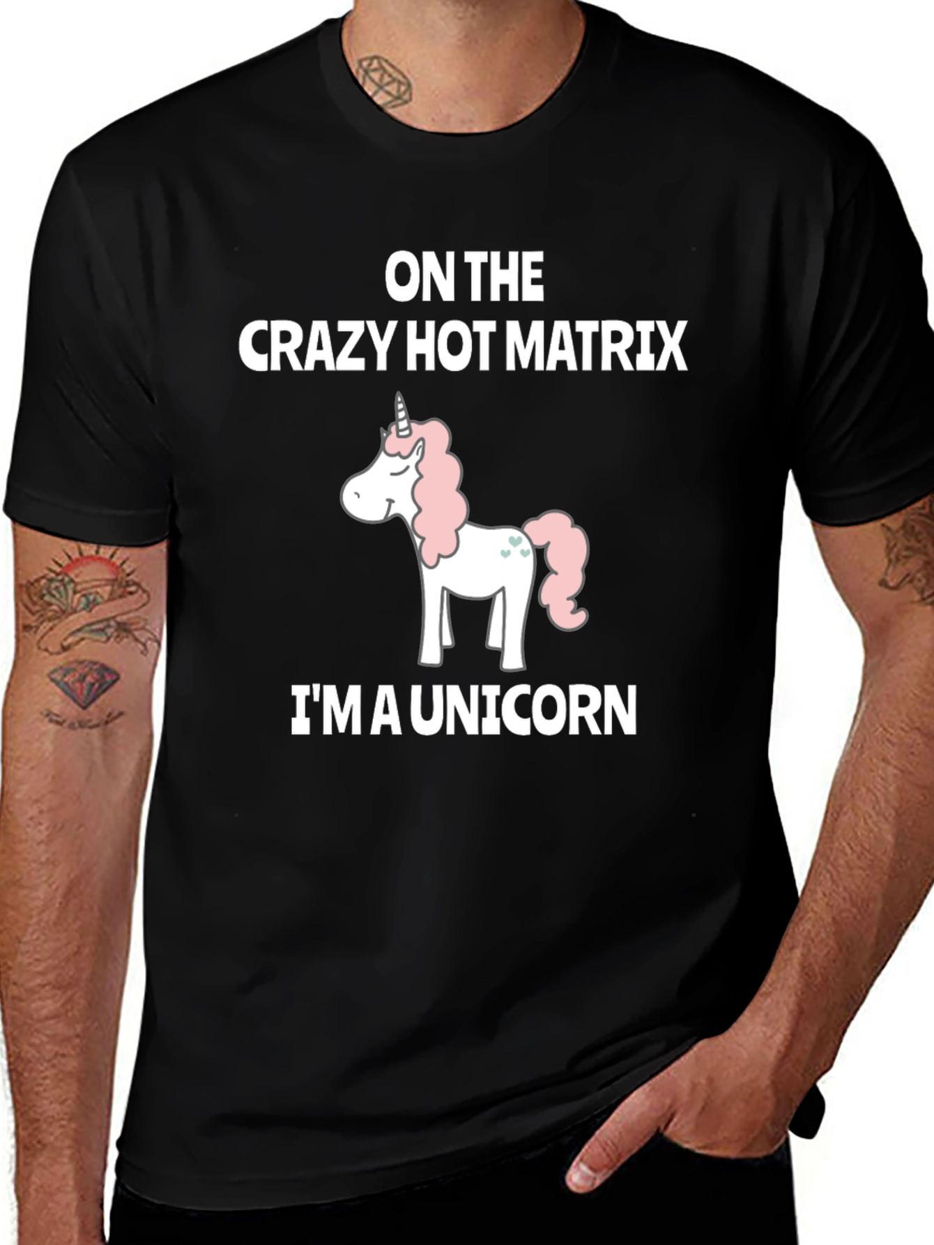 Crazy Hot Matrix Unicorn Graphic T-Shirt