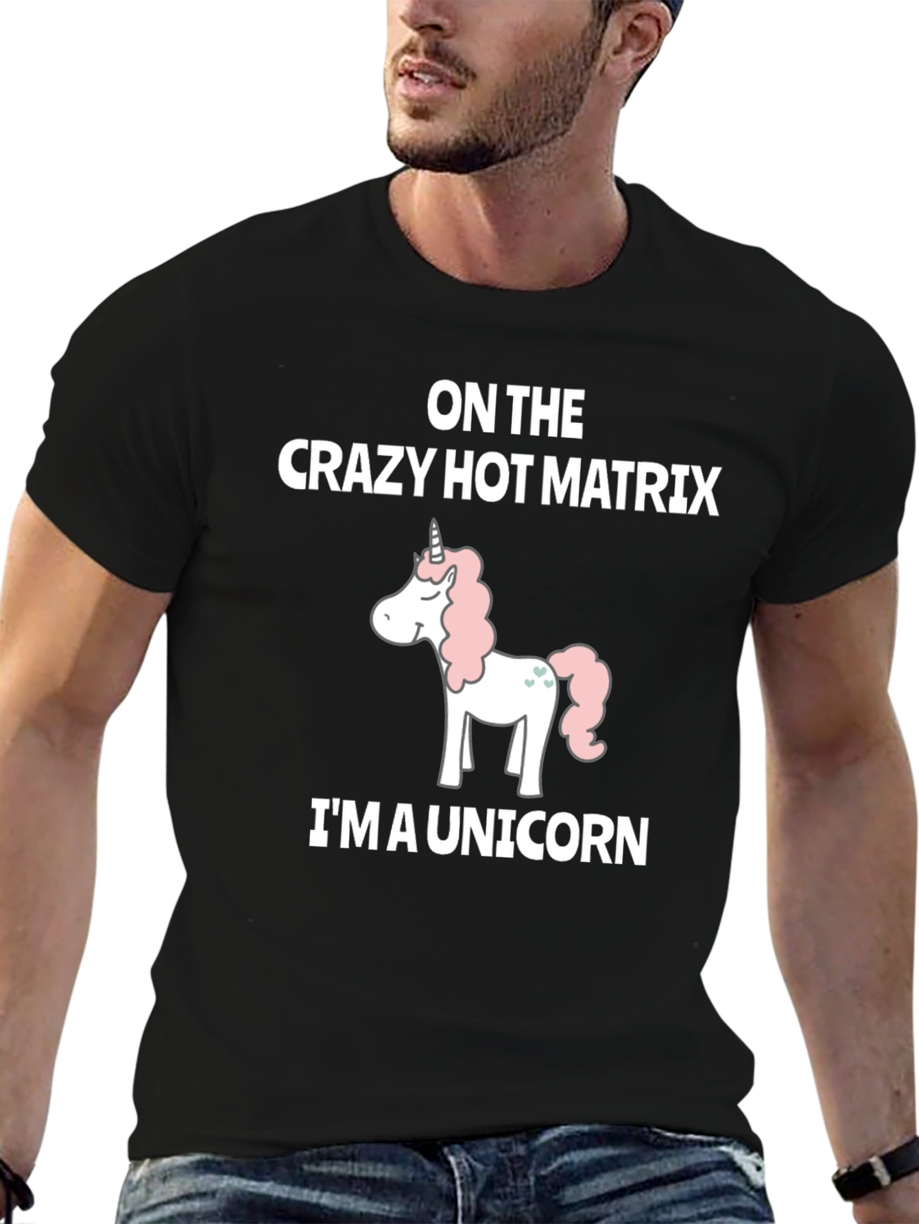 Crazy Hot Matrix Unicorn Graphic T-Shirt