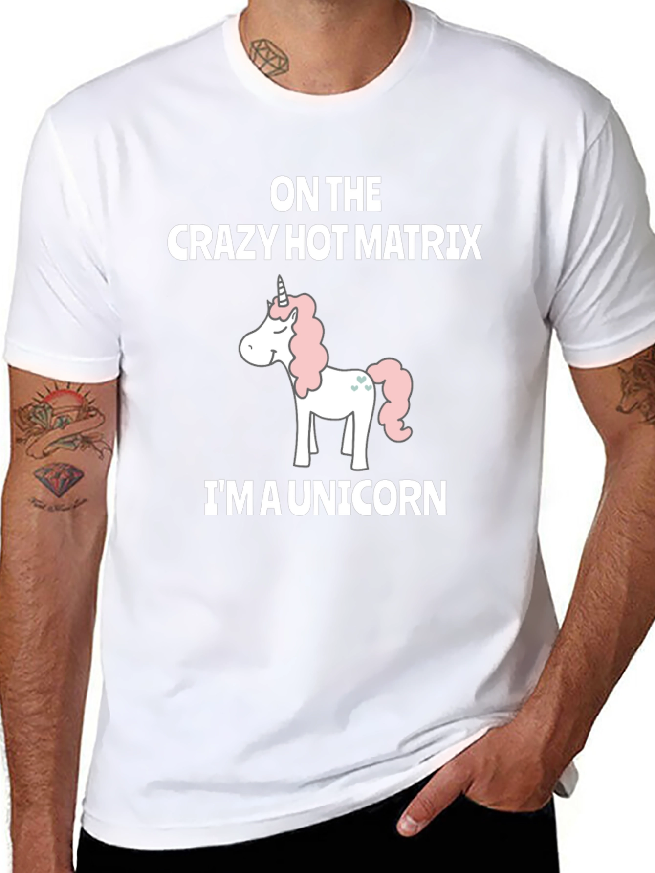 Crazy Hot Matrix Unicorn Graphic T-Shirt