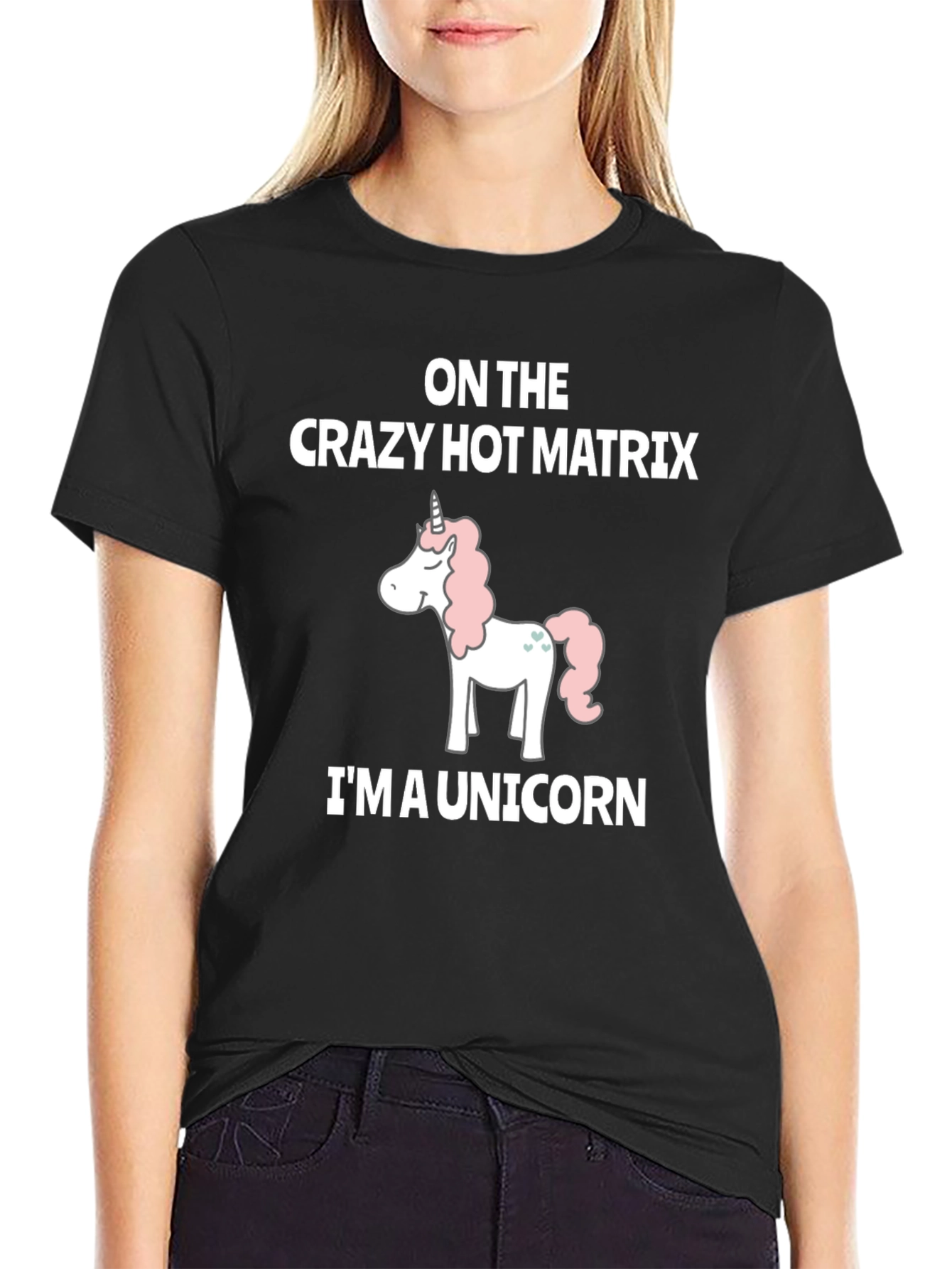 Crazy Hot Matrix Unicorn Graphic T-Shirt