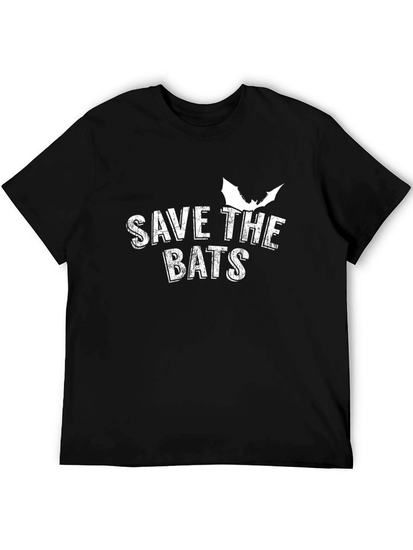 Save the Bats Graphic Tee - Black Cotton T-Shirt