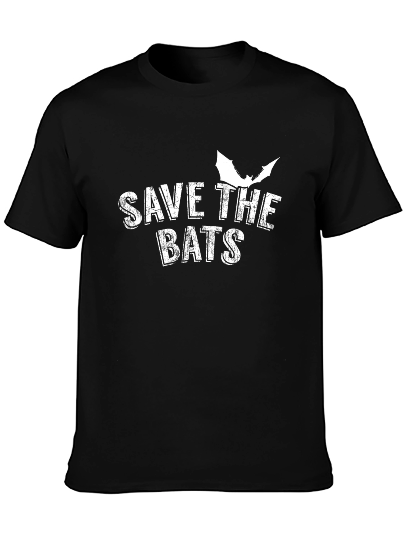 Save the Bats Graphic Tee - Black Cotton T-Shirt