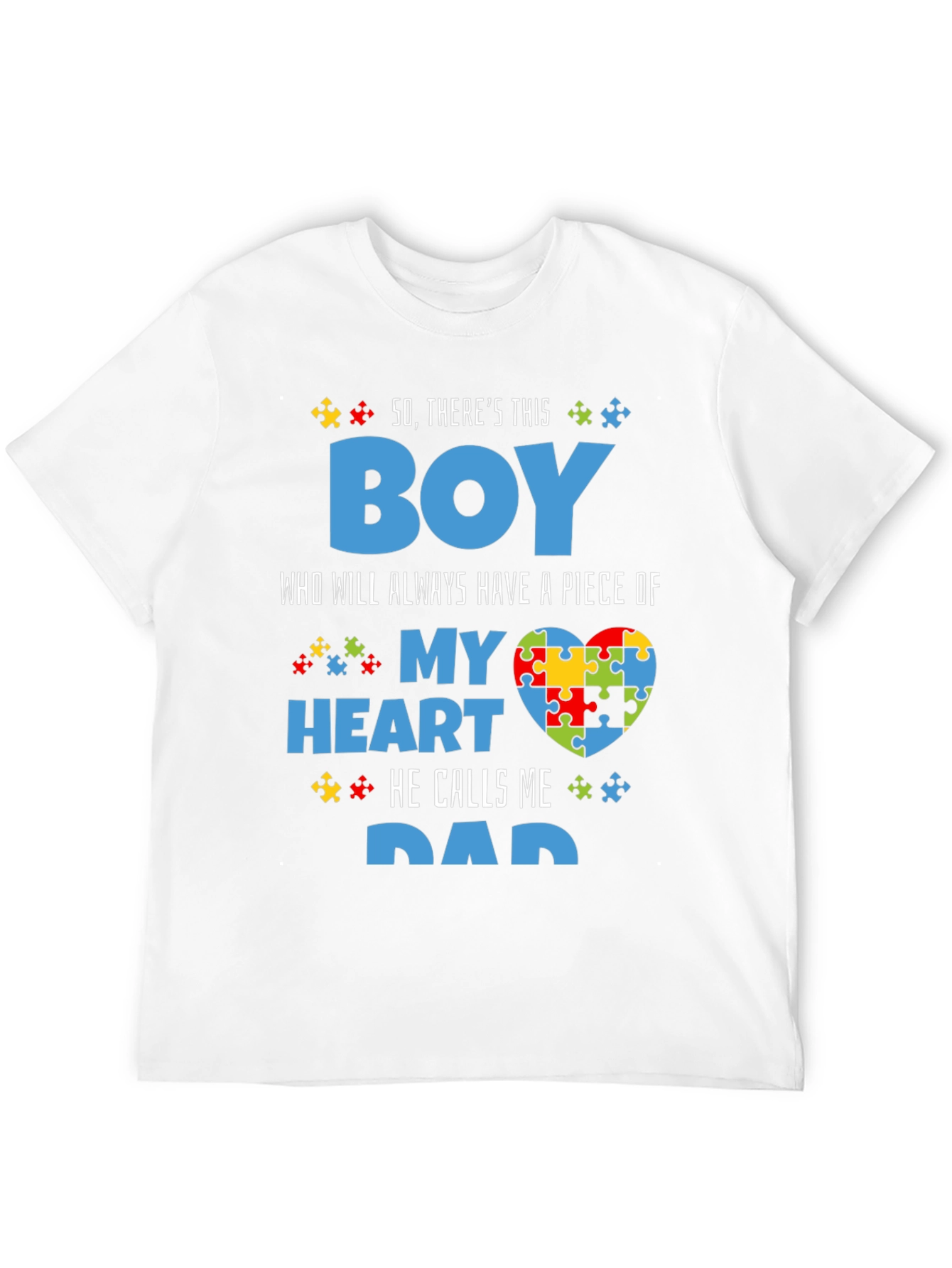 Autism Awareness Dad T-Shirt - My Heart Puzzle Piece