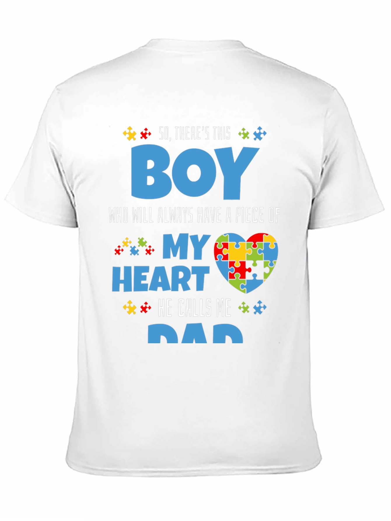 Autism Awareness Dad T-Shirt - My Heart Puzzle Piece