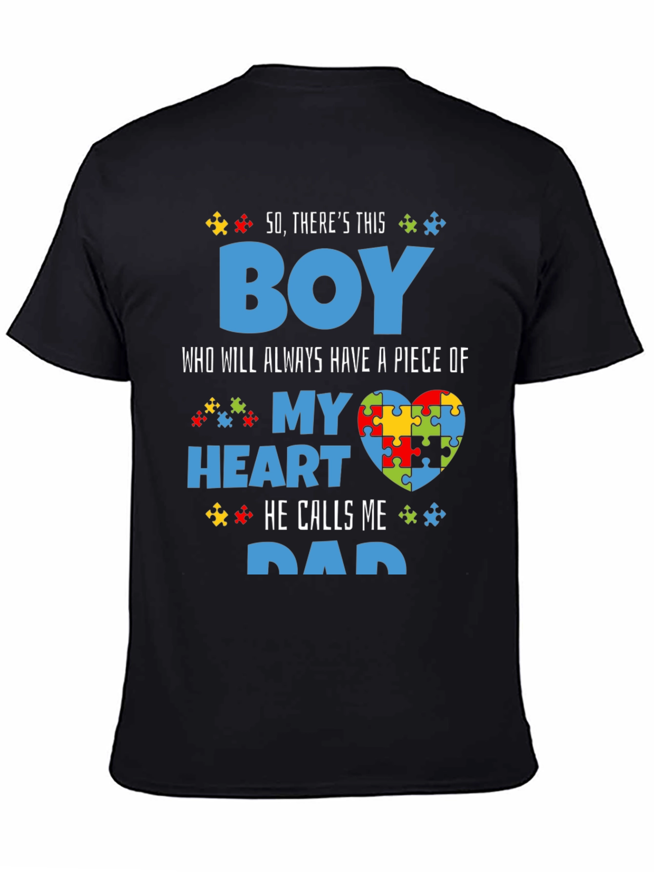 Autism Awareness Dad T-Shirt - My Heart Puzzle Piece