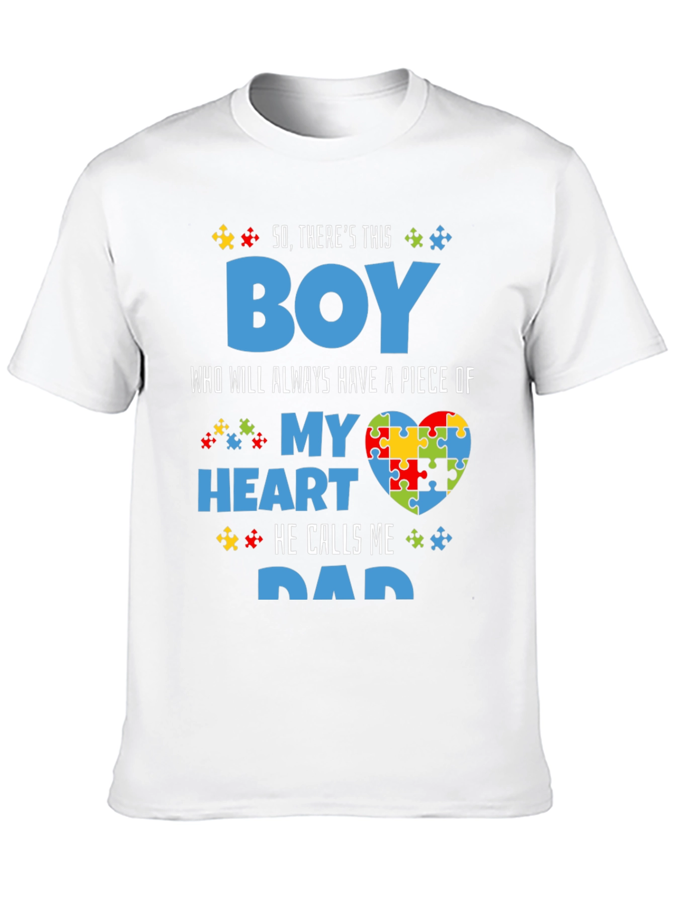 Autism Awareness Dad T-Shirt - My Heart Puzzle Piece