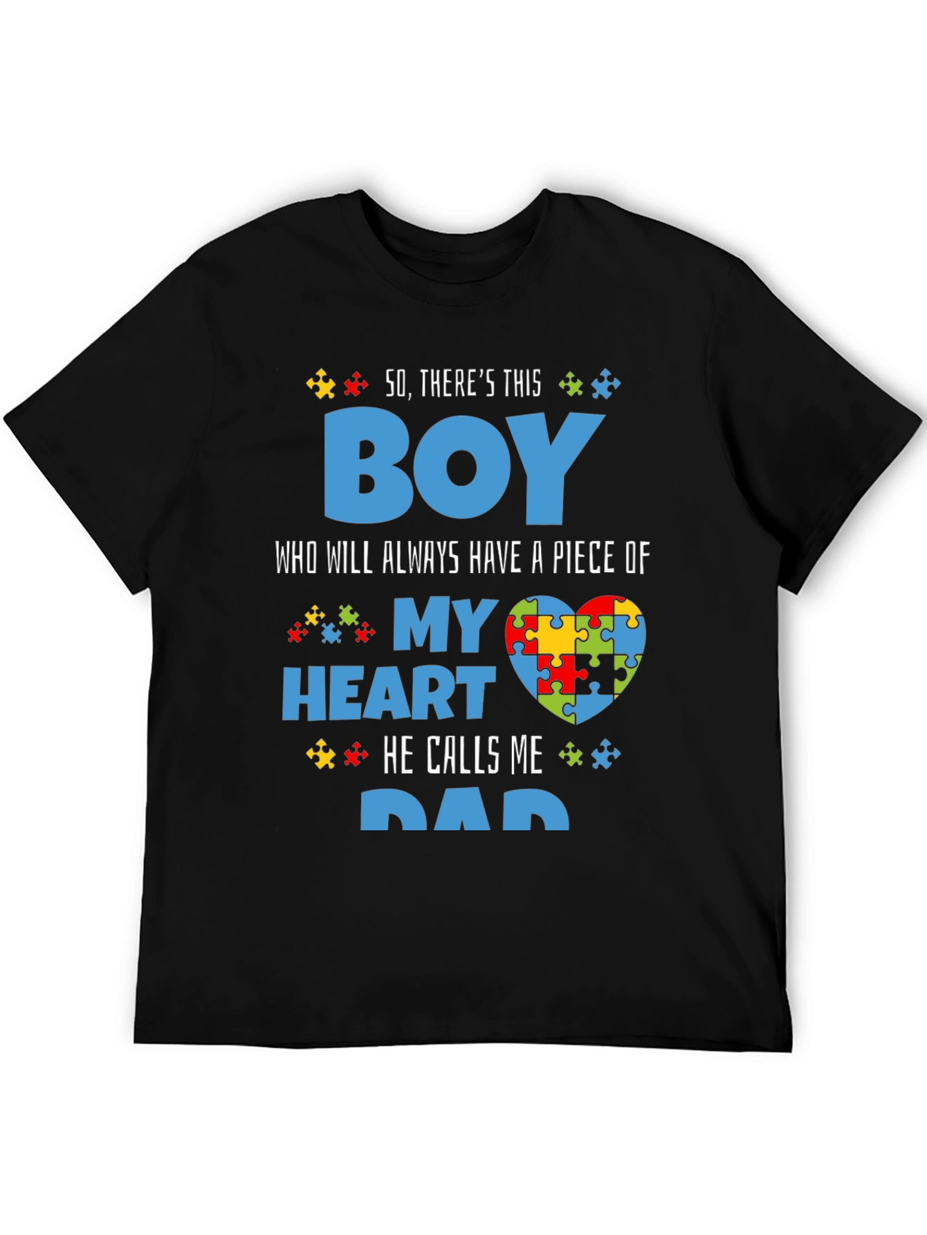 Autism Awareness Dad T-Shirt - My Heart Puzzle Piece