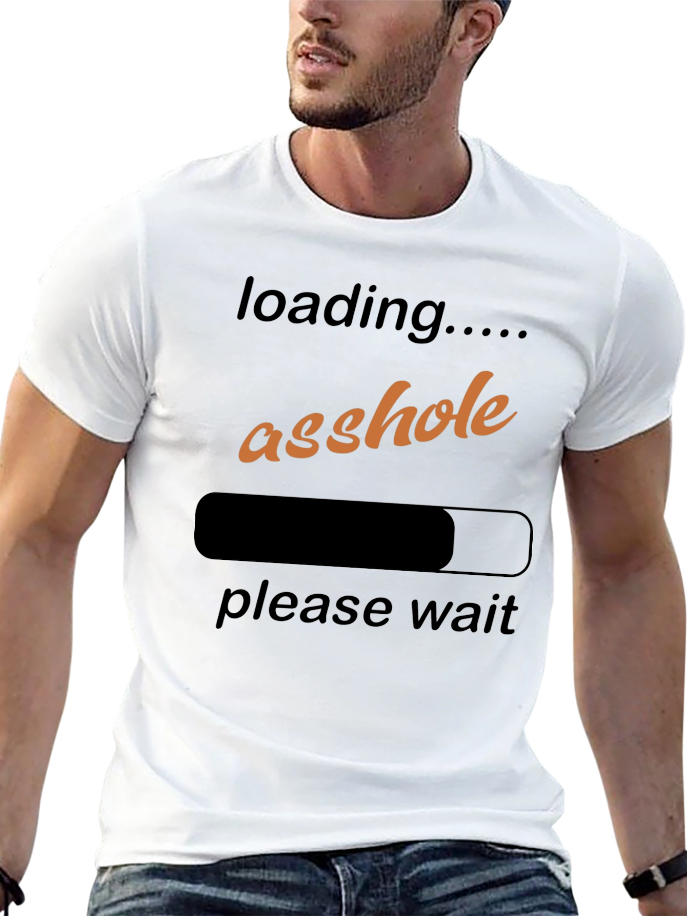Loading Asshole Black T-Shirt Funny Humor Novelty