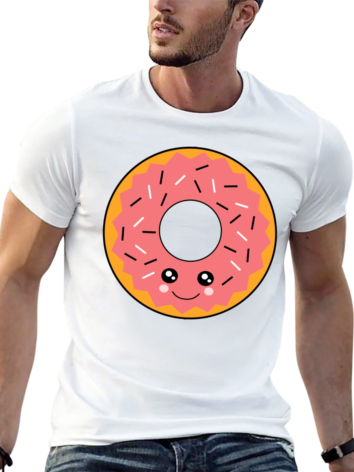 Kawaii Donut Graphic Tee - Funny Food T-Shirt