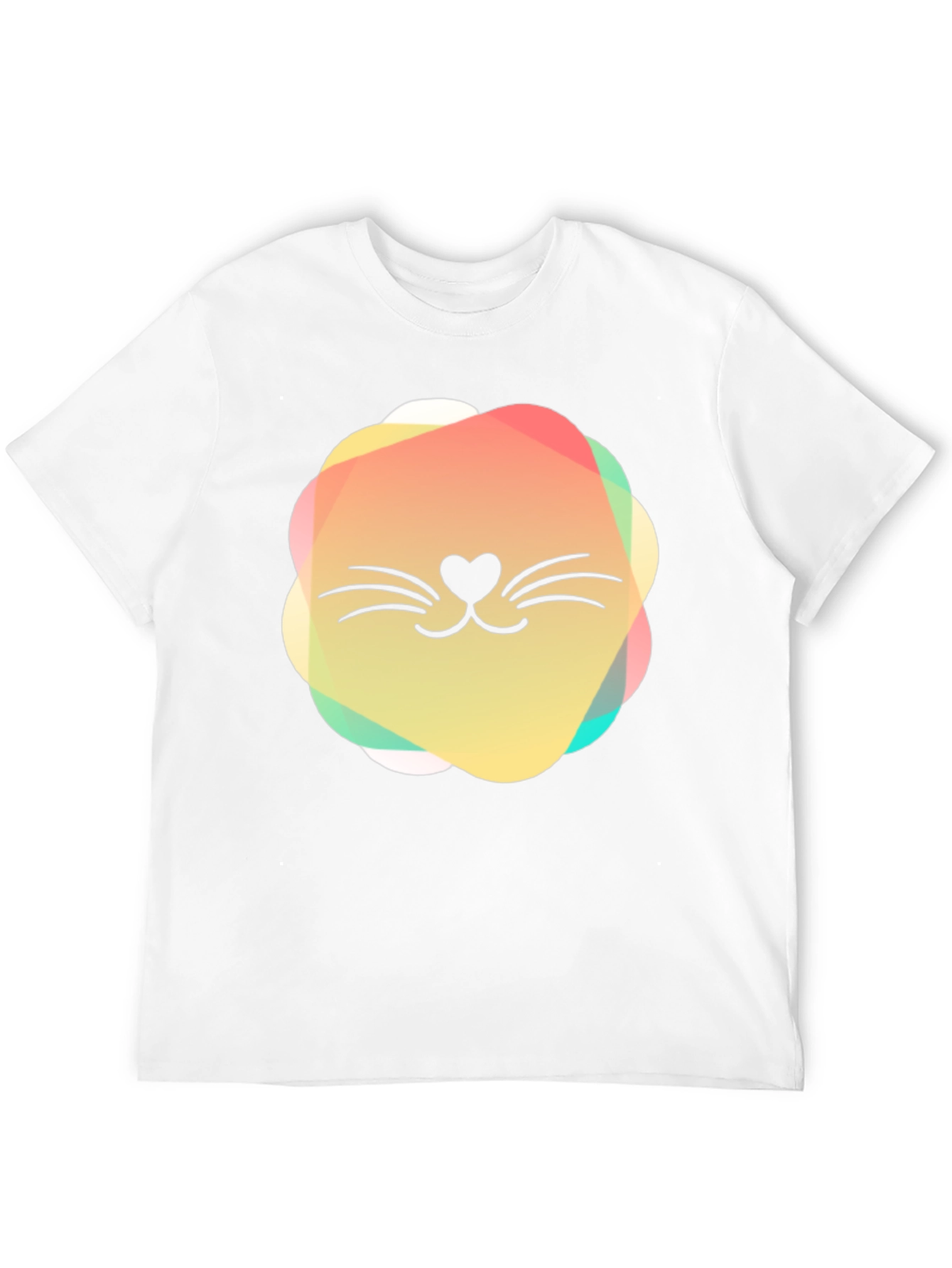Cute Cat Face Graphic Black T-Shirt