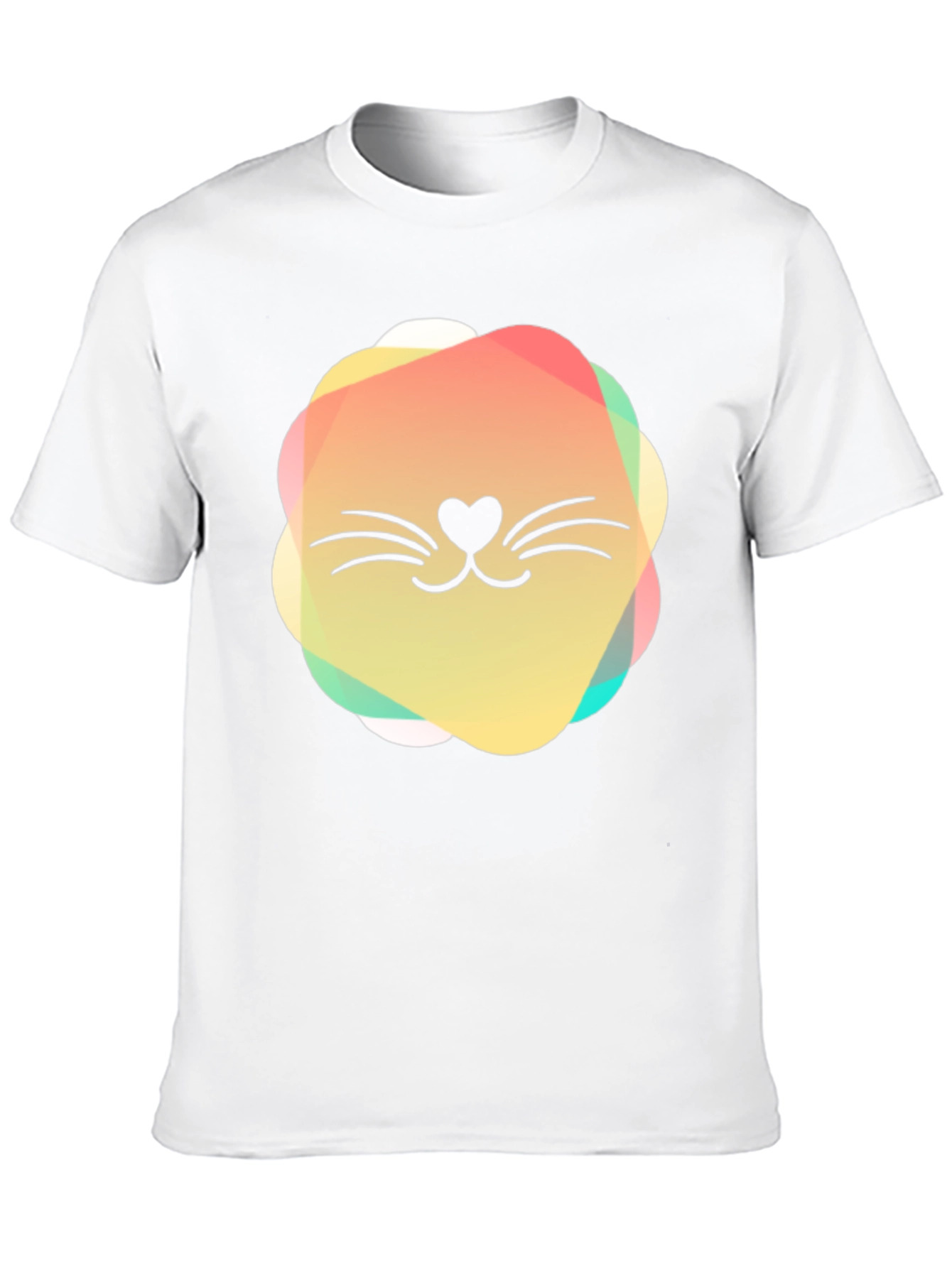 Cute Cat Face Graphic Black T-Shirt