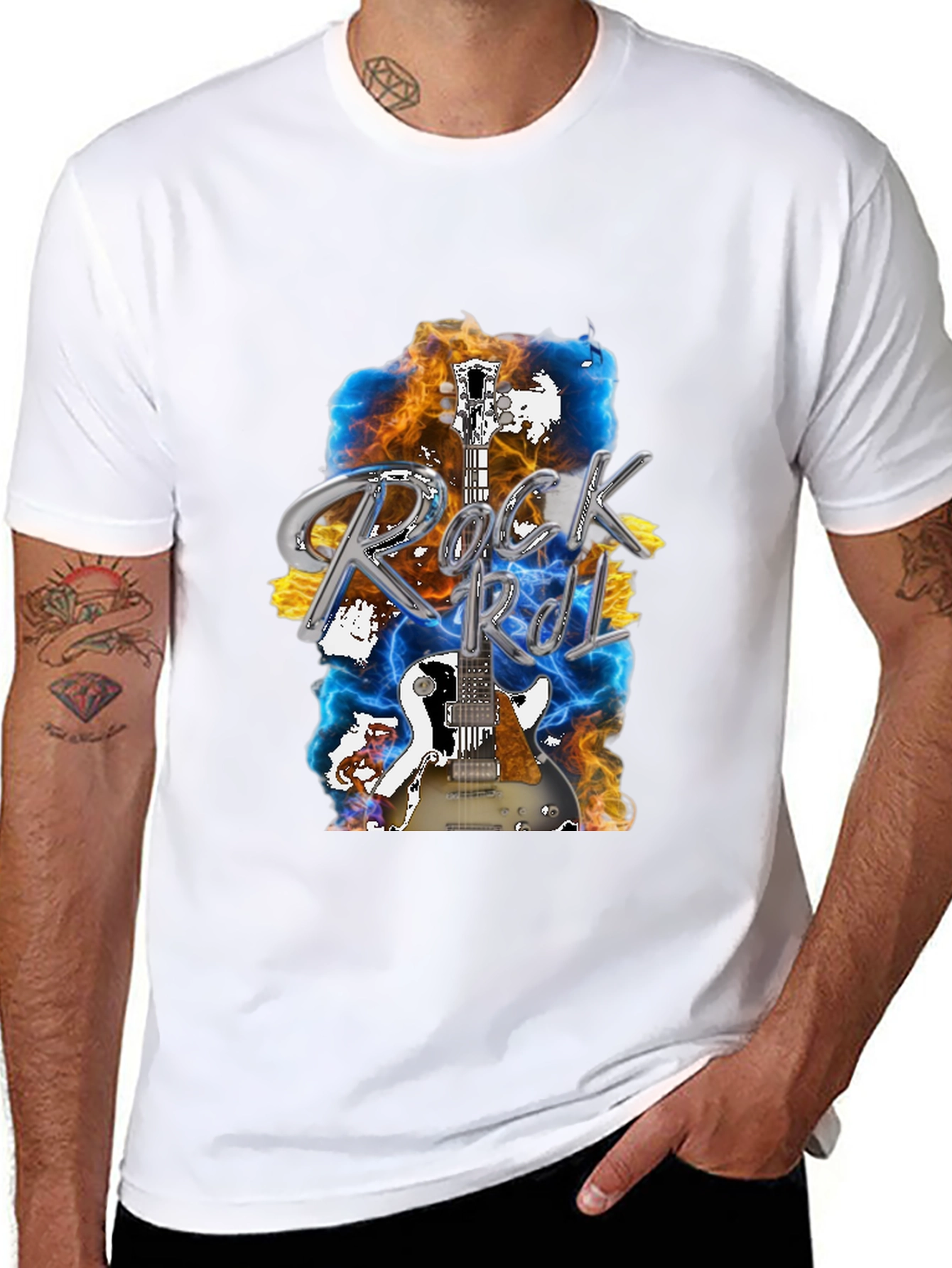 Rock and Roll Guitar Graphic T-Shirt