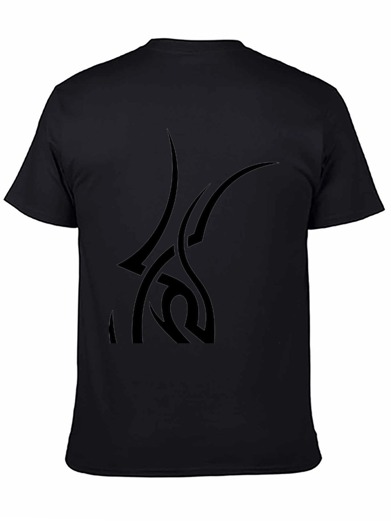 Stylish Black Graphic Tee - Tribal Design