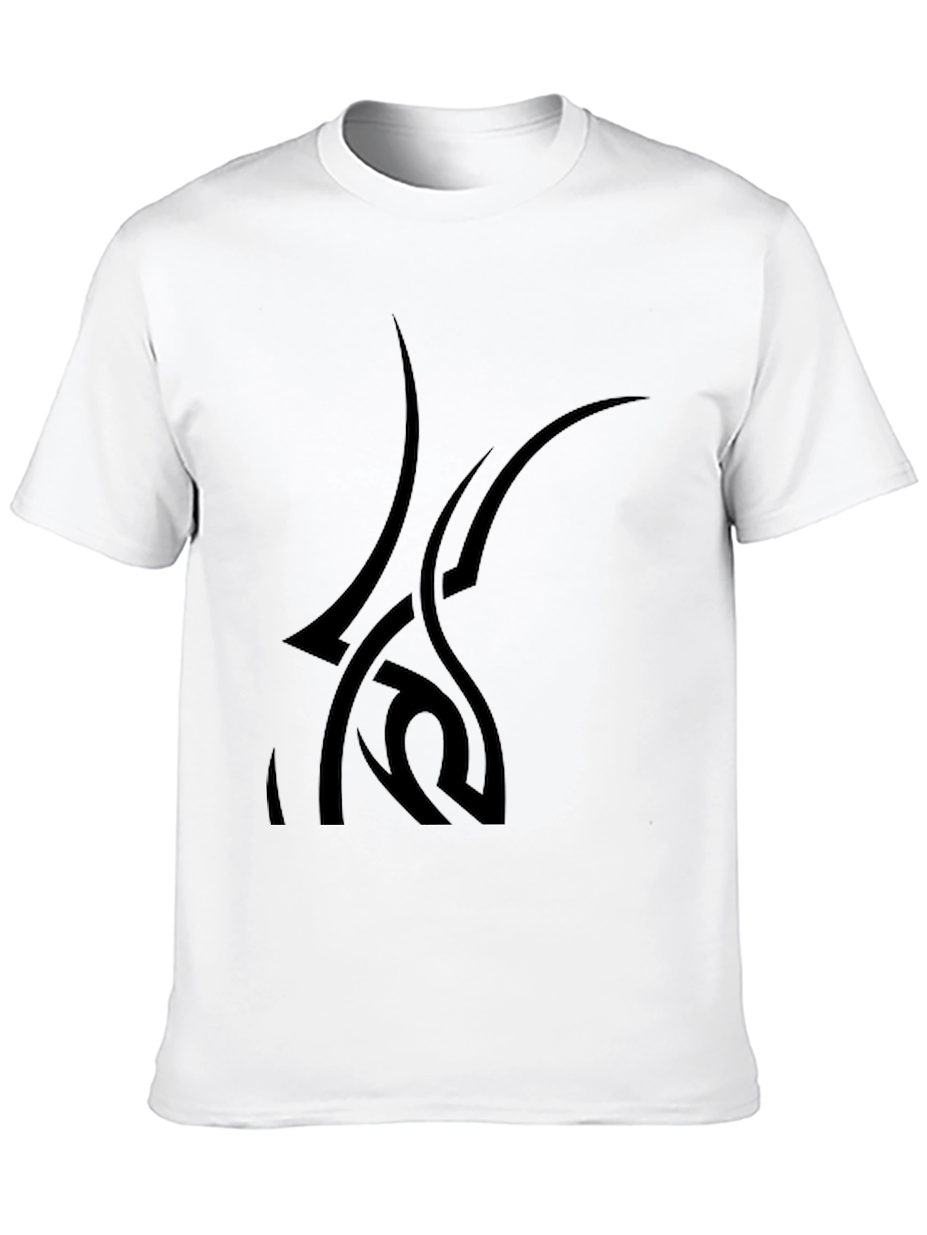 Stylish Black Graphic Tee - Tribal Design