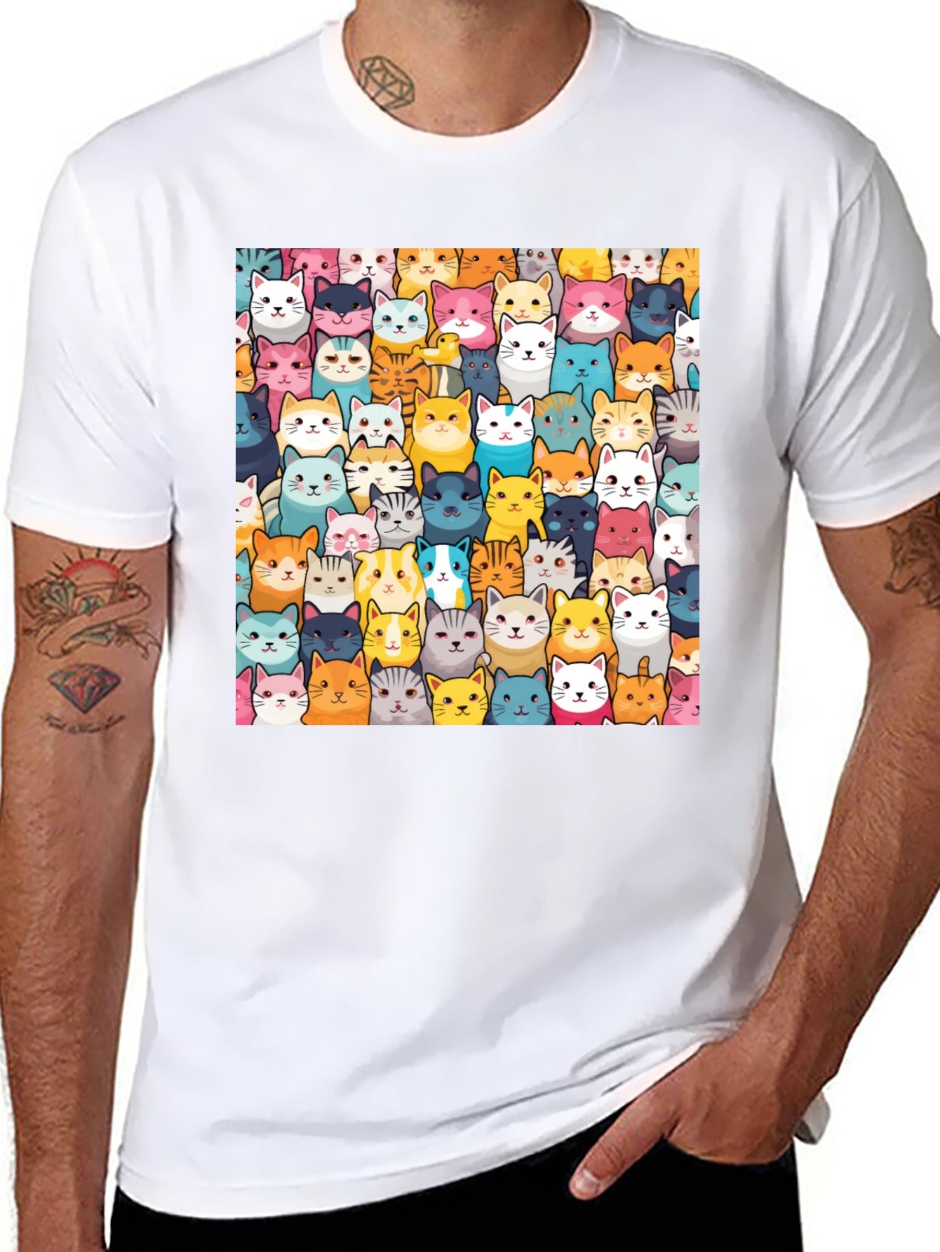 Fun Cat Faces T-Shirt - Unisex