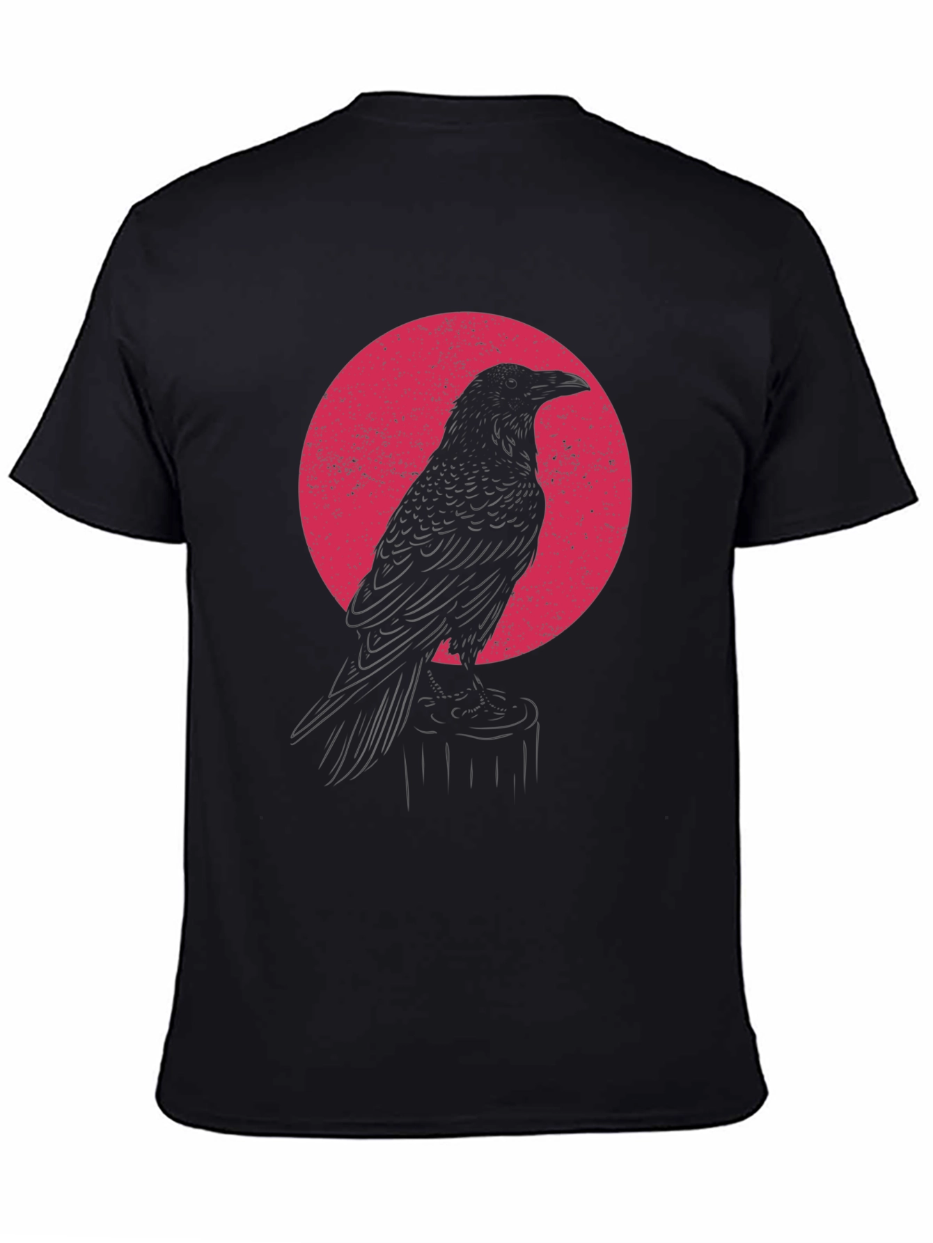 Raven Silhouette Graphic T-Shirt - Black