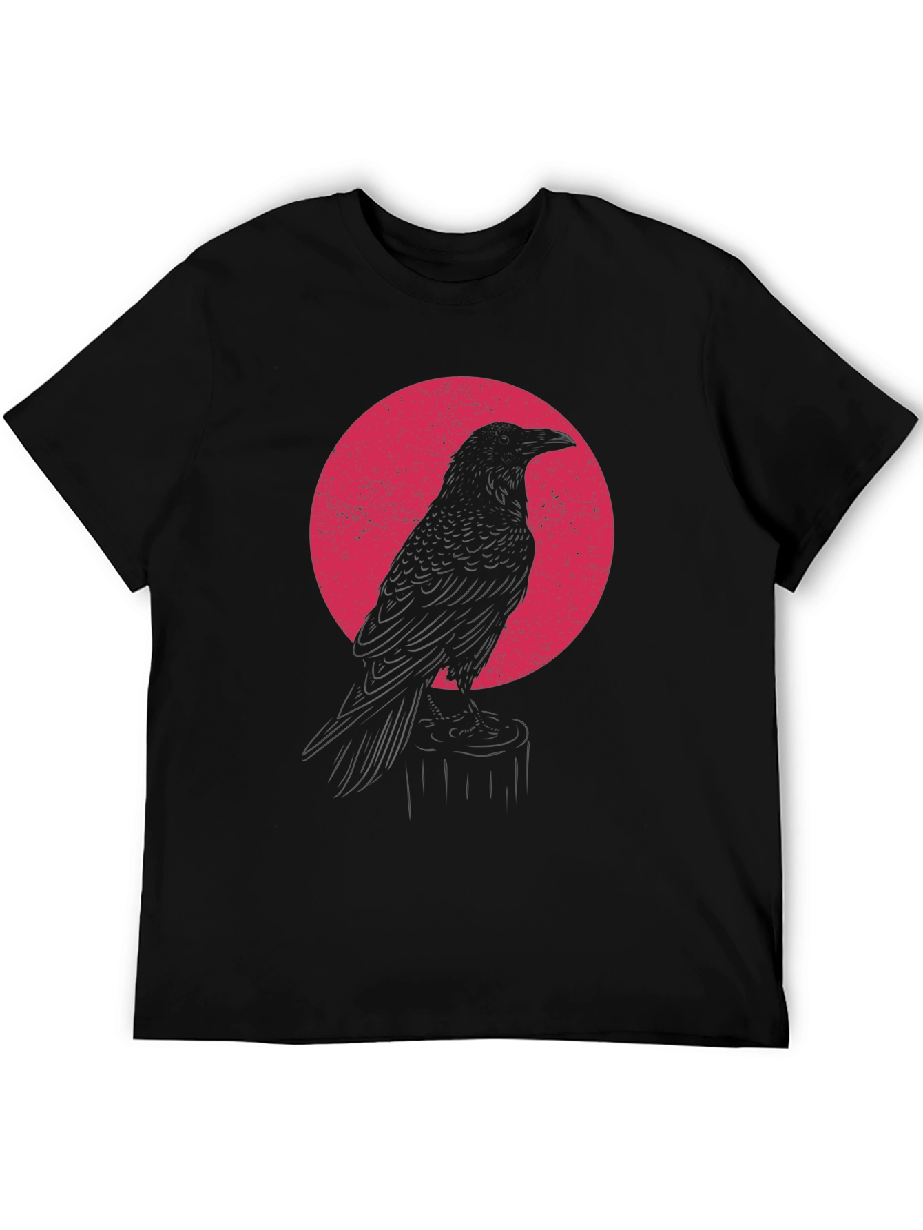 Raven Silhouette Graphic T-Shirt - Black