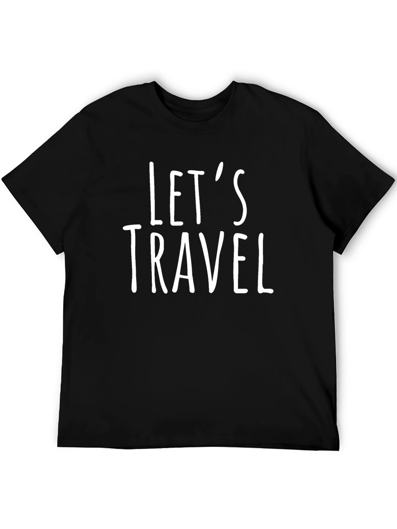 Lets Travel Graphic Tee - Black Cotton Casual Shirt